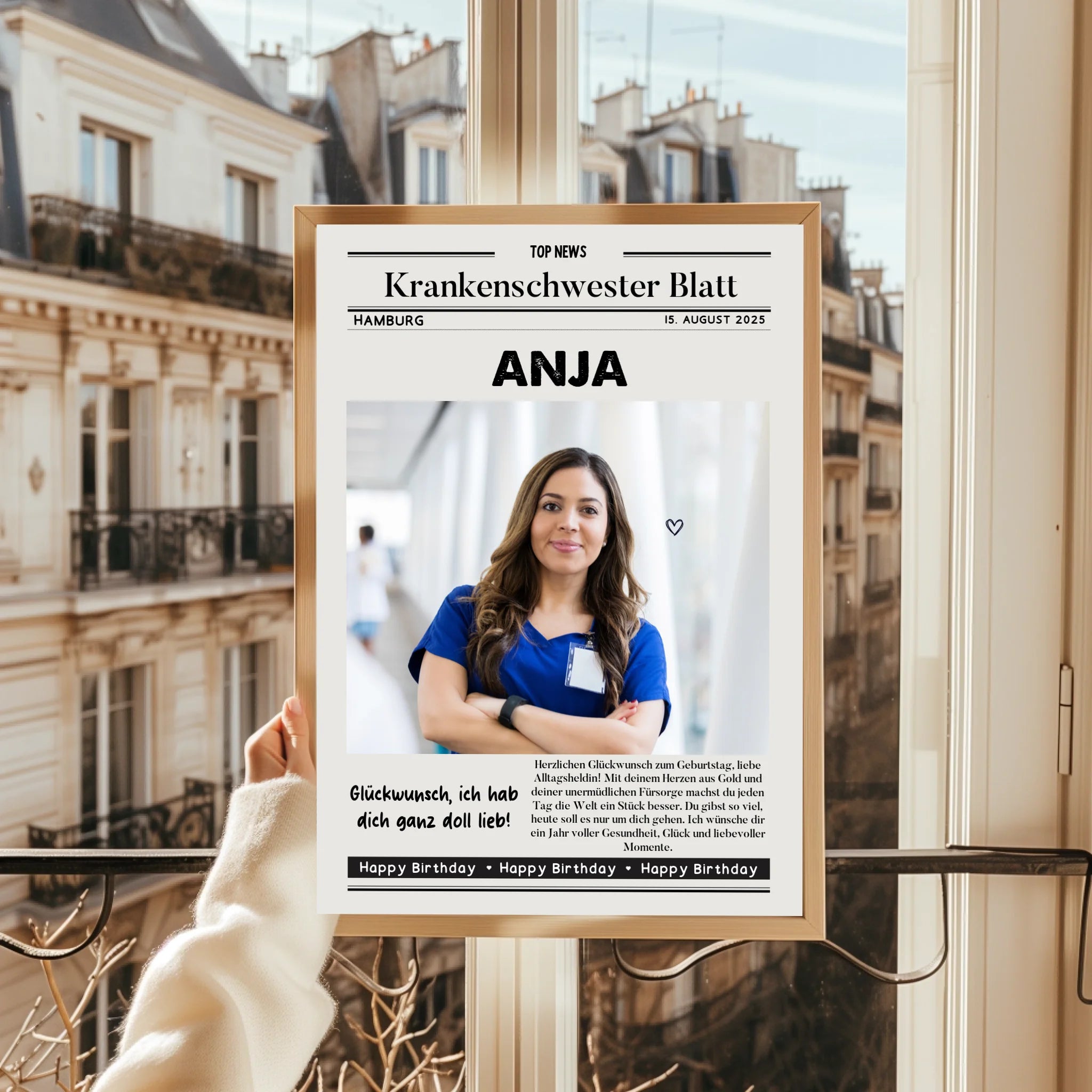 Personalisiertes Krankenschwester Zeitungsposter Geschenk