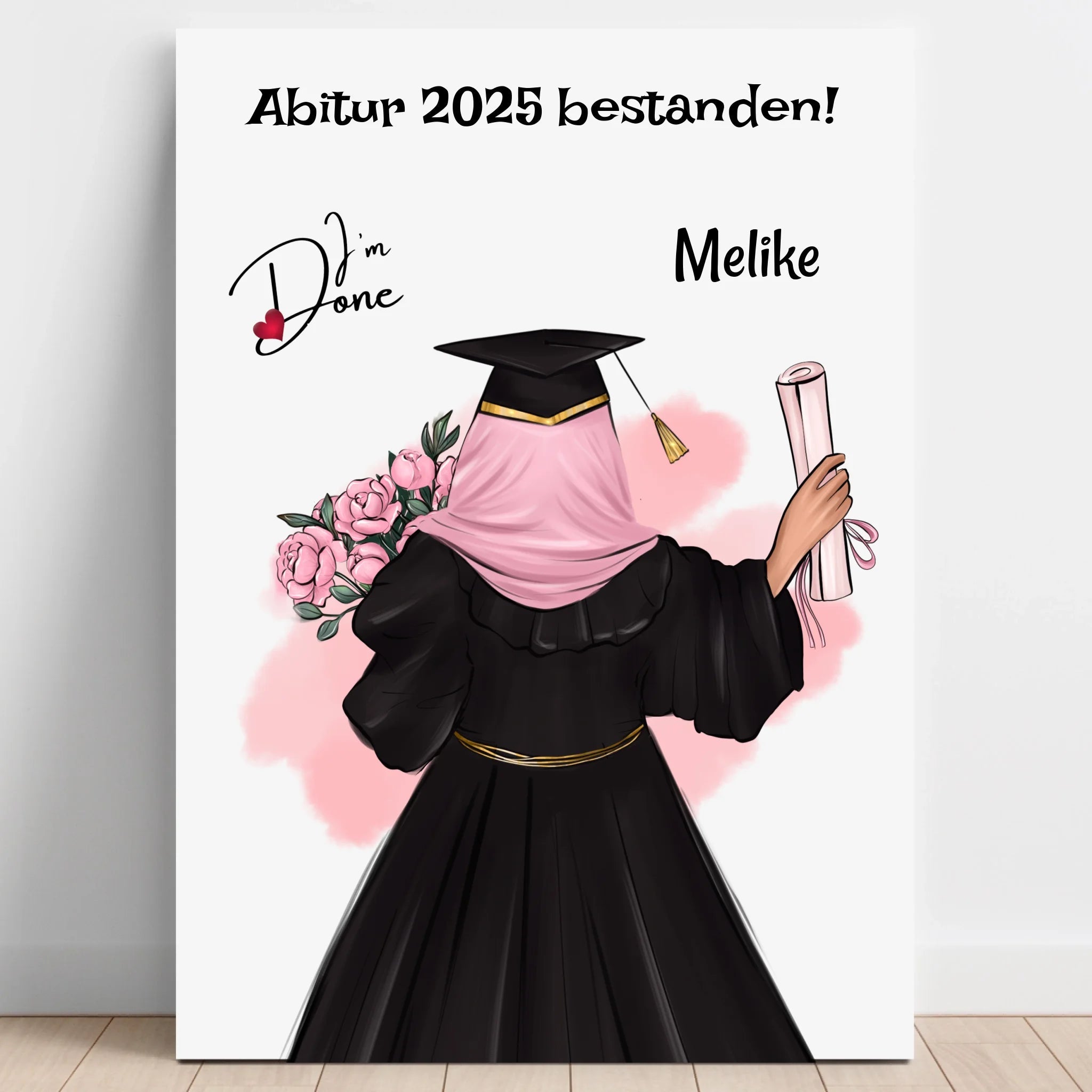 Abitur Geschenk Mädchen mit Kopftuch & Kopfbedeckung - Prinolla