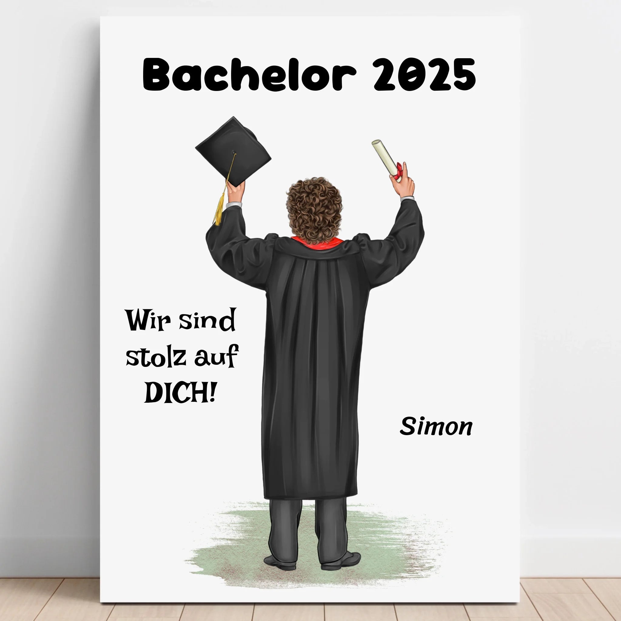 Bachelor Abschluss Geschenk Junge Poster personalisiert - Prinolla