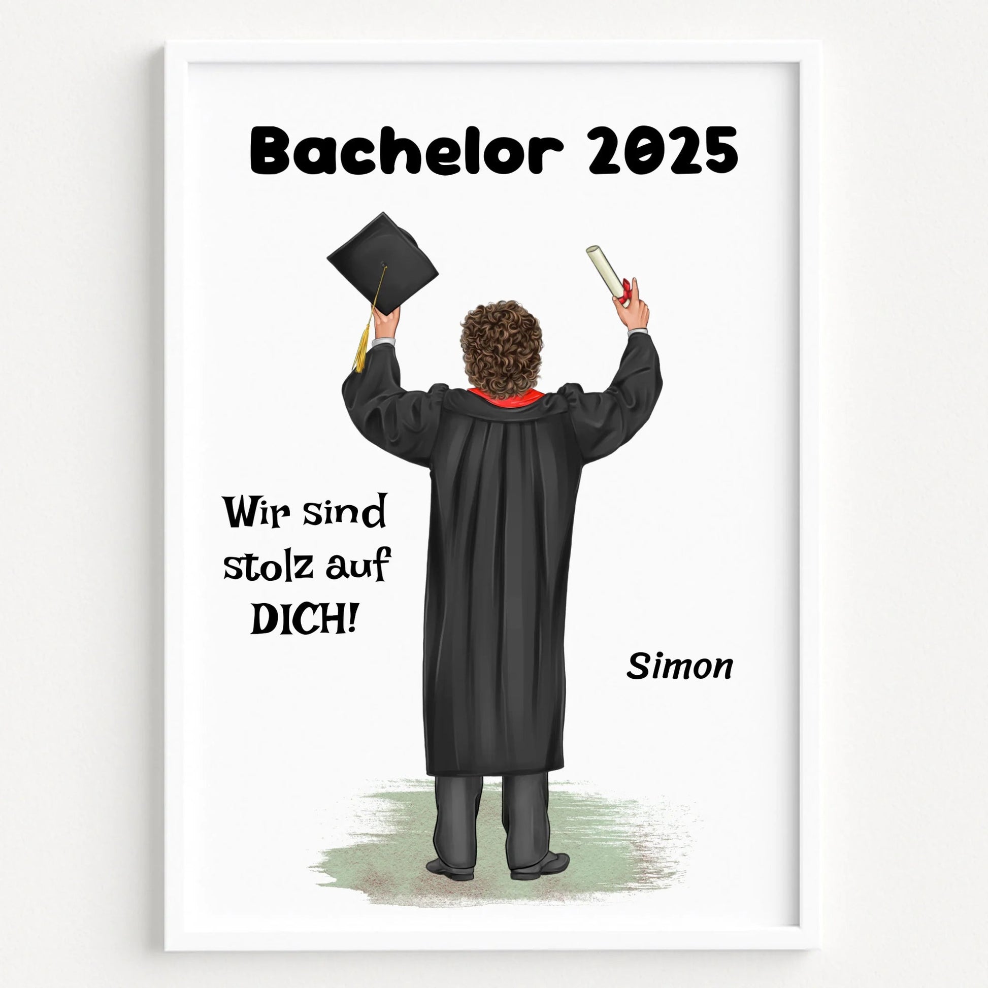 Bachelor Abschluss Geschenk Junge Poster personalisiert - Prinolla