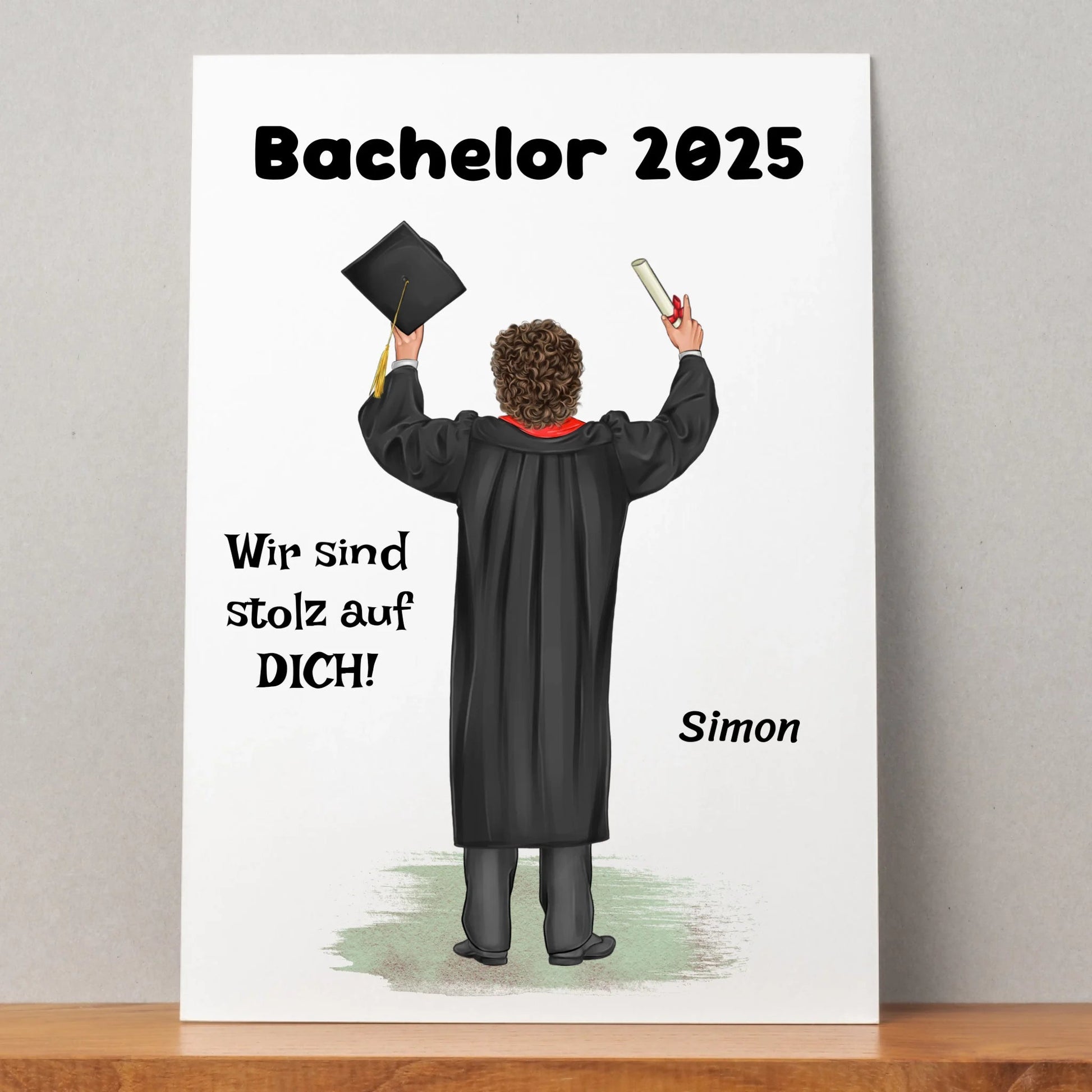 Bachelor Abschluss Geschenk Junge Poster personalisiert - Prinolla