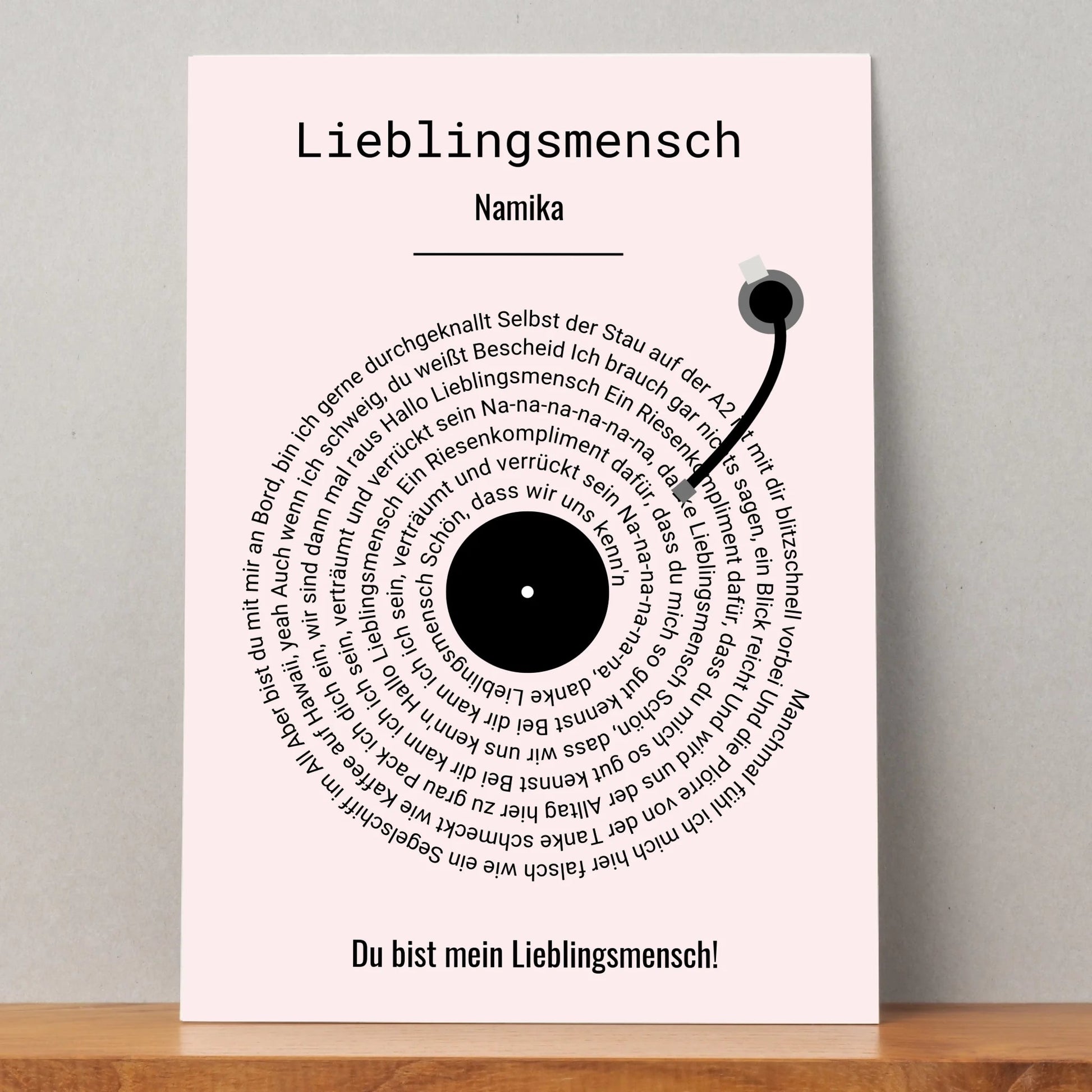 Beste Freundin Lieblingslied Musikposter Vinyl Schaltplatte personalisiert - Prinolla