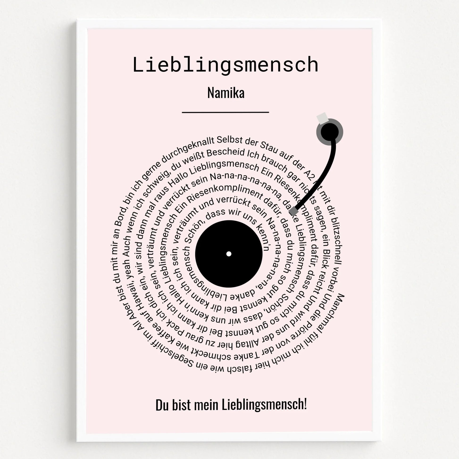 Beste Freundin Lieblingslied Musikposter Vinyl Schaltplatte personalisiert - Prinolla
