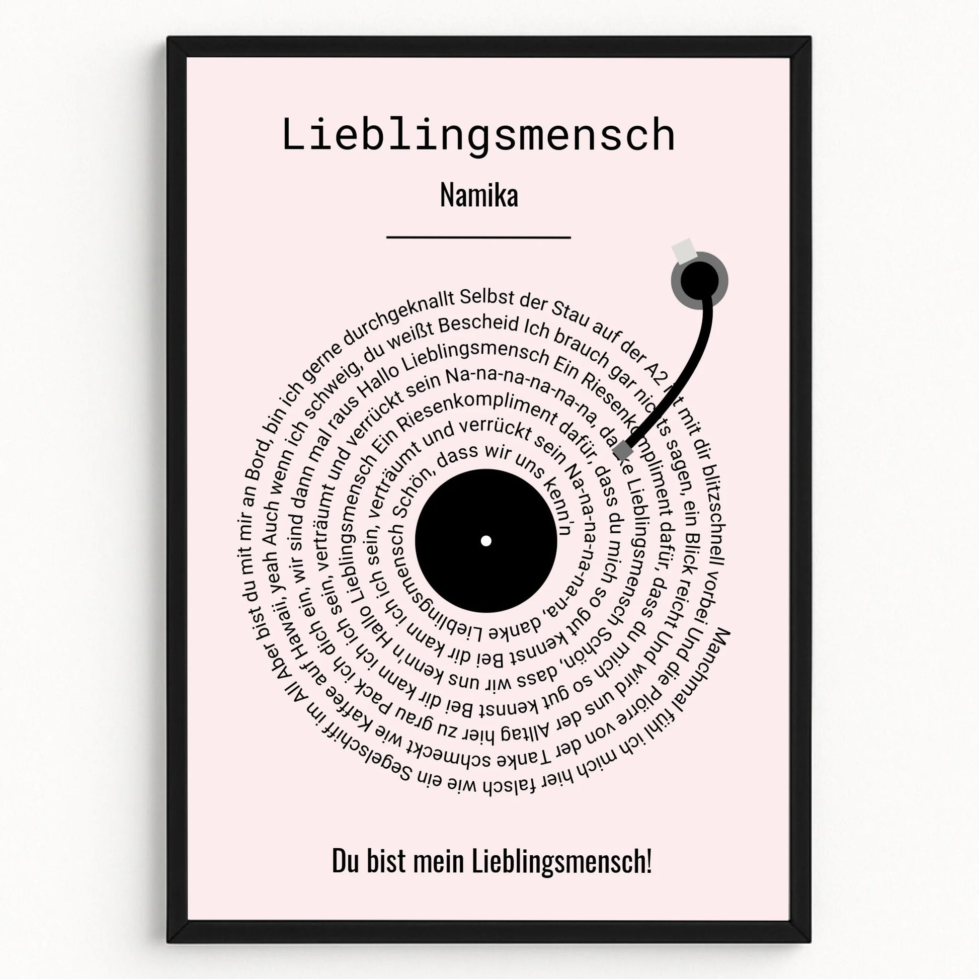 Beste Freundin Lieblingslied Musikposter Vinyl Schaltplatte personalisiert - Prinolla