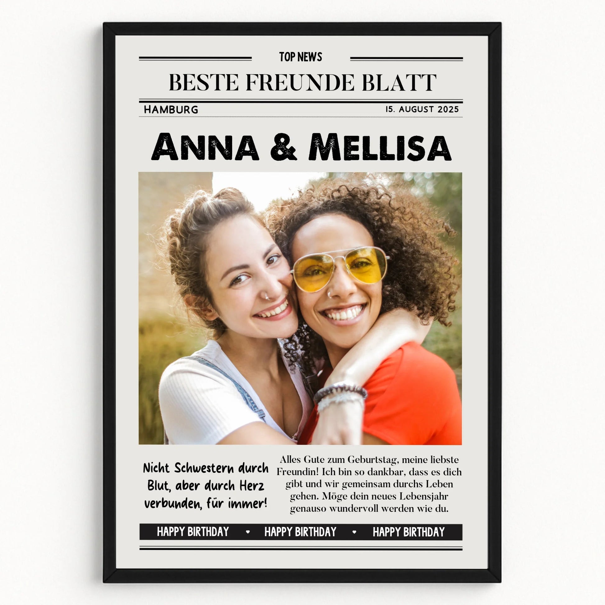 Beste Freundin Zeitungsposter Freundschaftsgeschenk Geburtstag - Prinolla