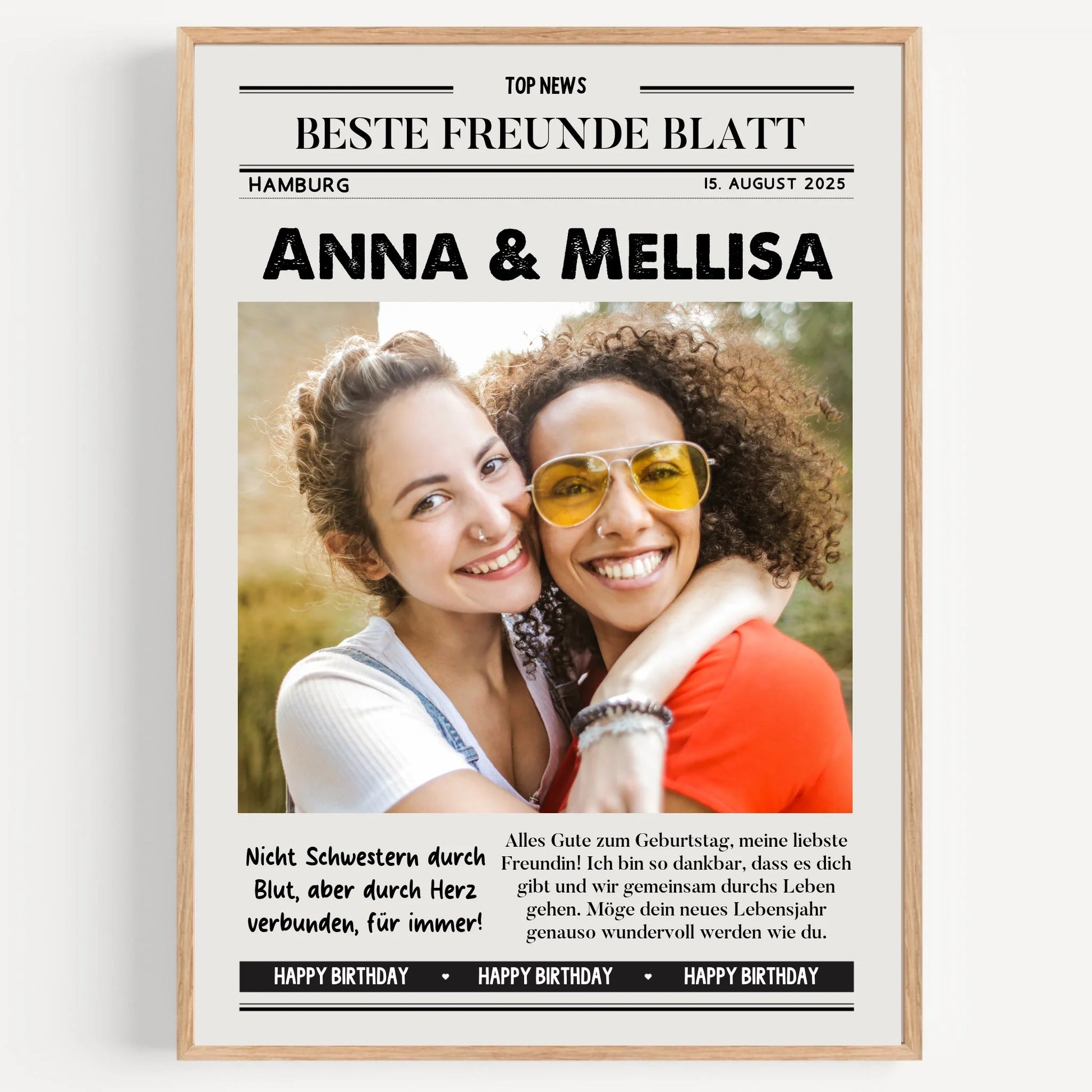 Beste Freundin Zeitungsposter Freundschaftsgeschenk Geburtstag - Prinolla