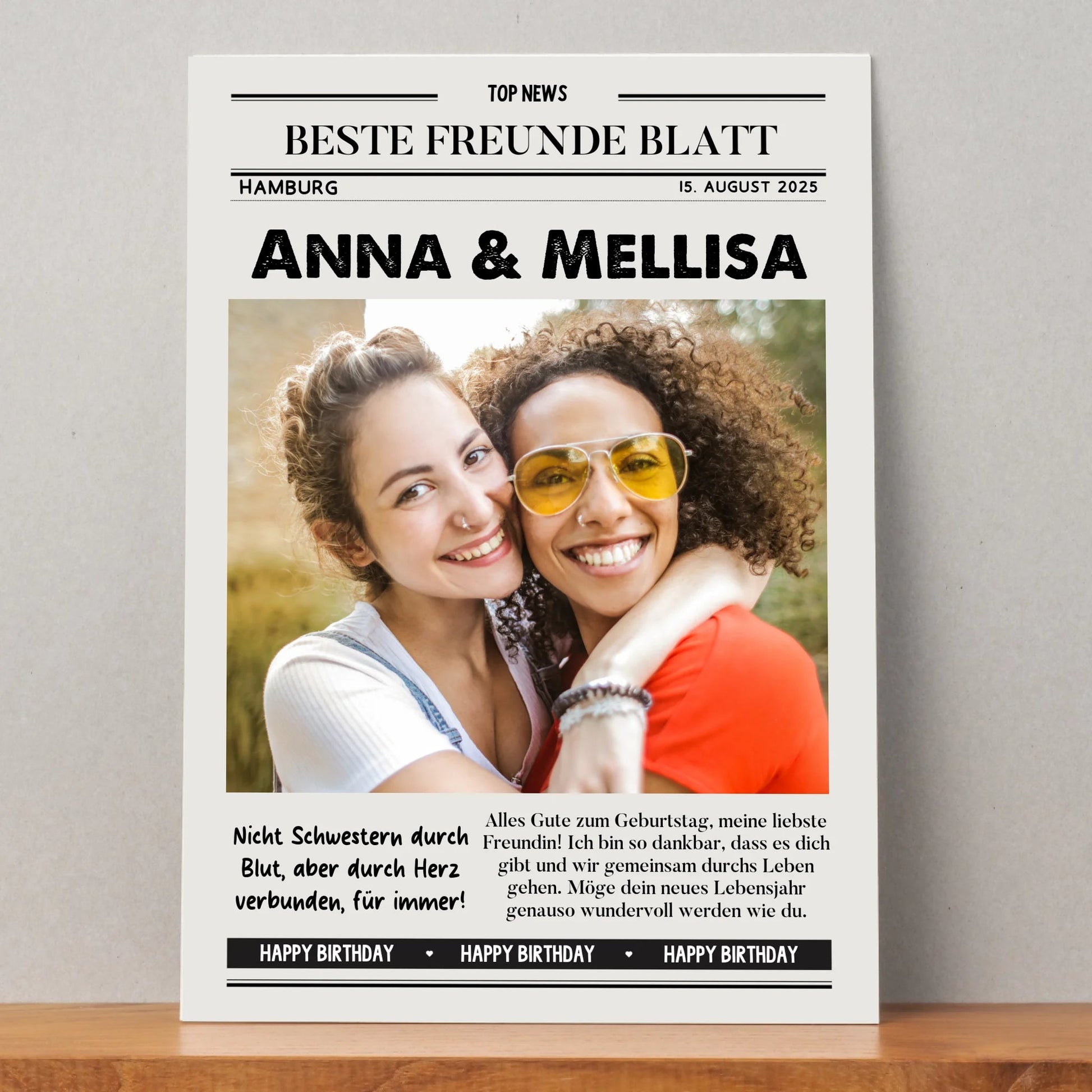 Beste Freundin Zeitungsposter Freundschaftsgeschenk Geburtstag - Prinolla