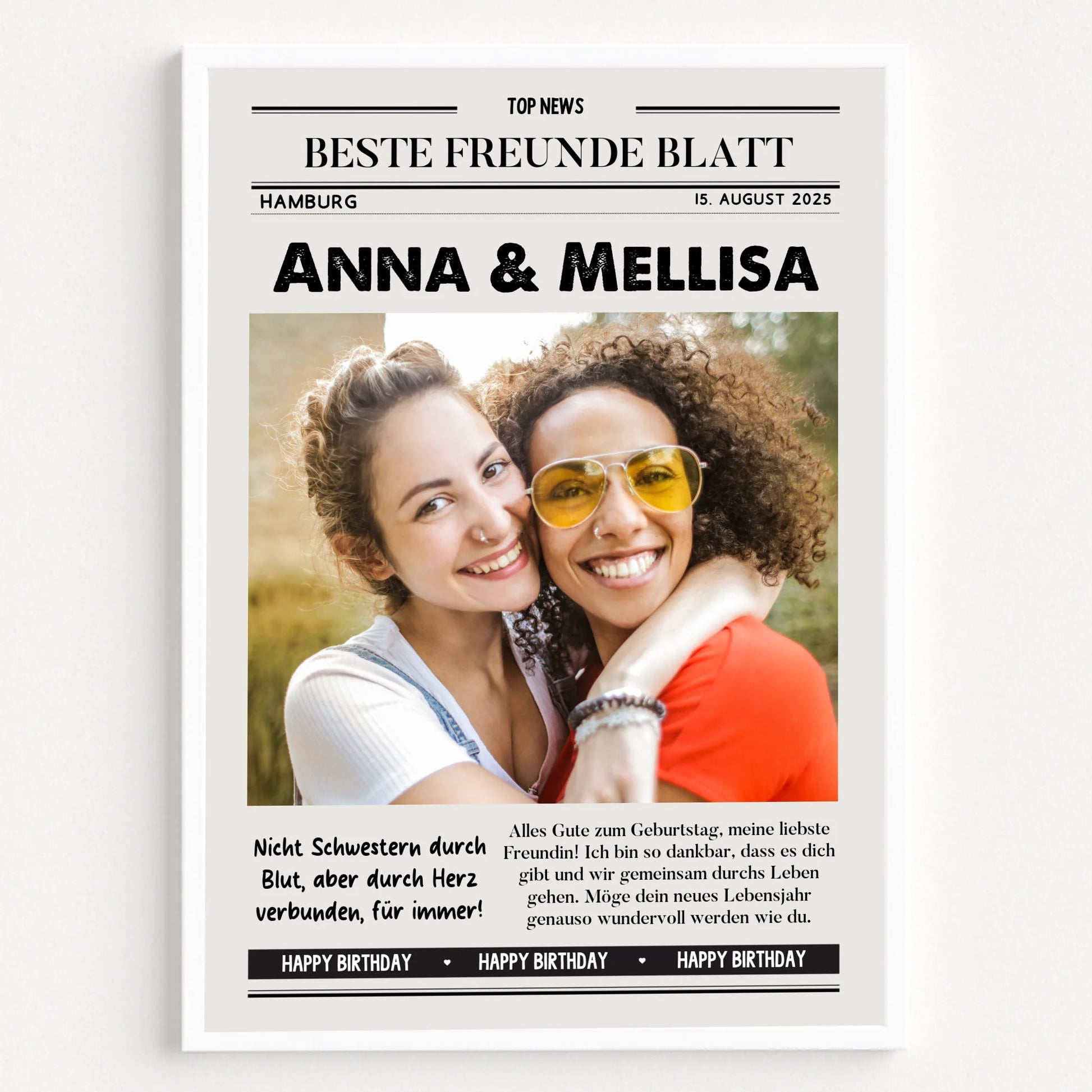 Beste Freundin Zeitungsposter Freundschaftsgeschenk Geburtstag - Prinolla