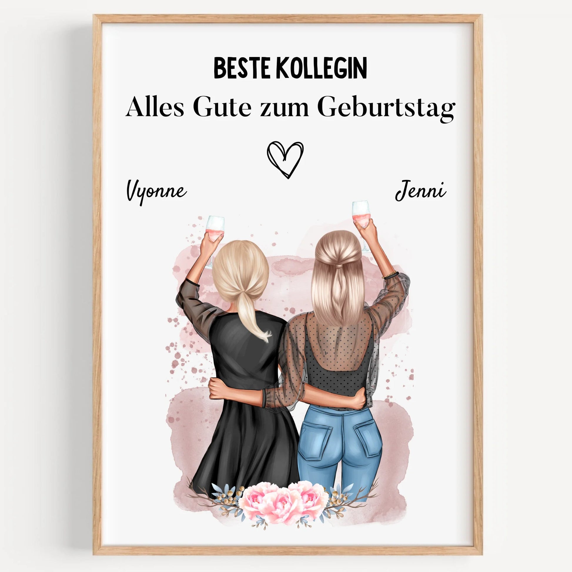 Beste Kollegin Geburtstag Geschenk Bild personalisiert - Prinolla