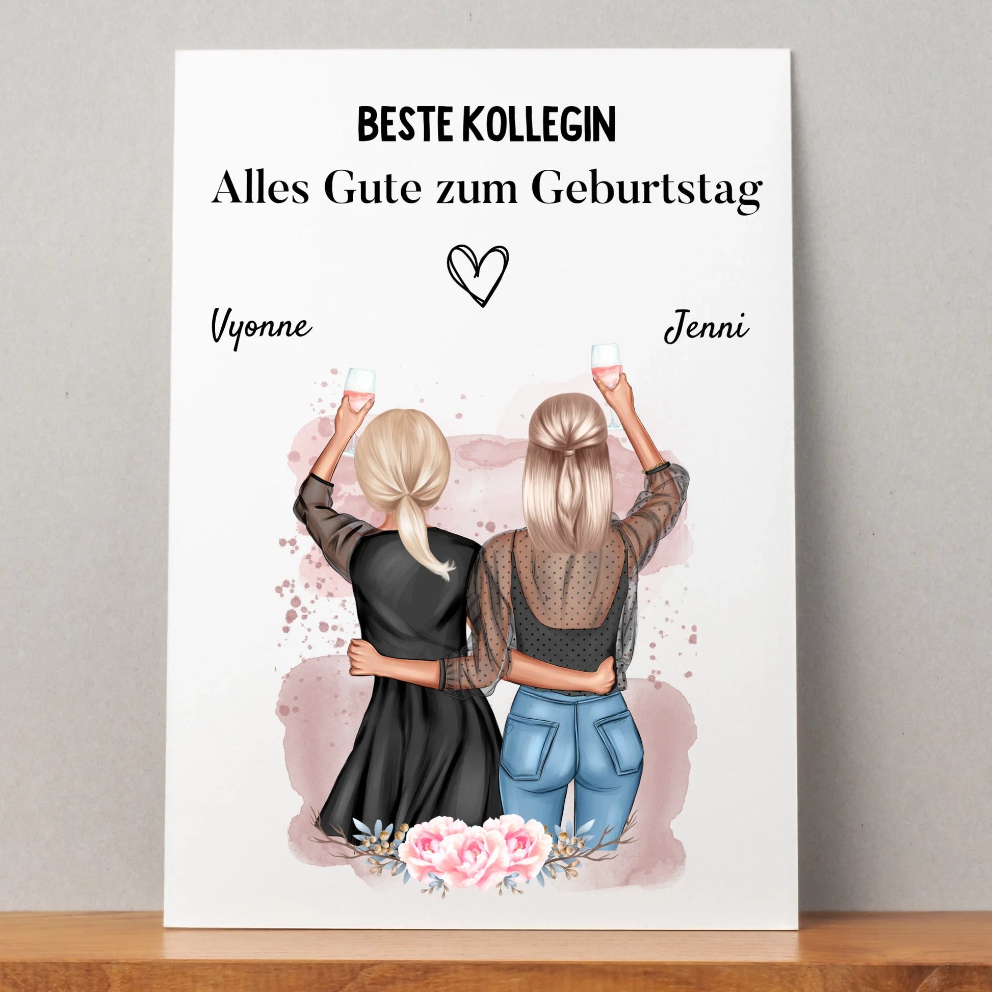Beste Kollegin Geburtstag Geschenk Bild personalisiert - Prinolla