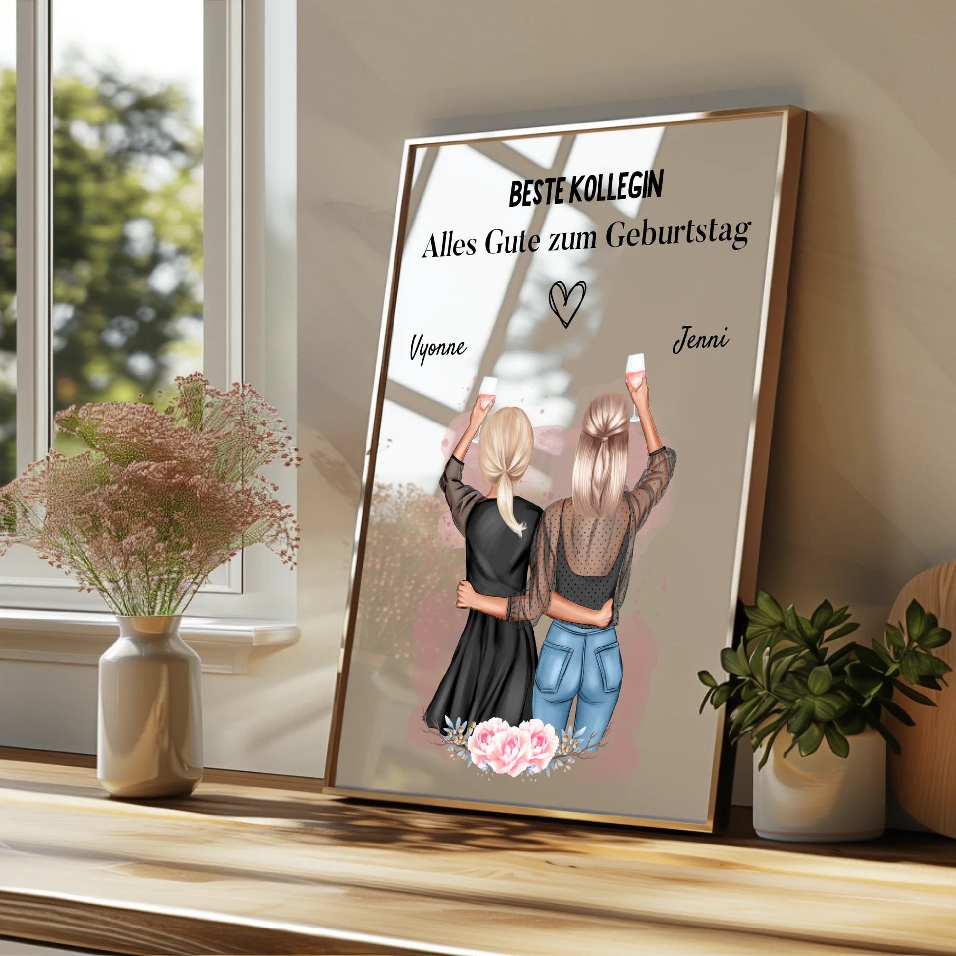 Beste Kollegin Geburtstag Geschenk Bild personalisiert - Prinolla