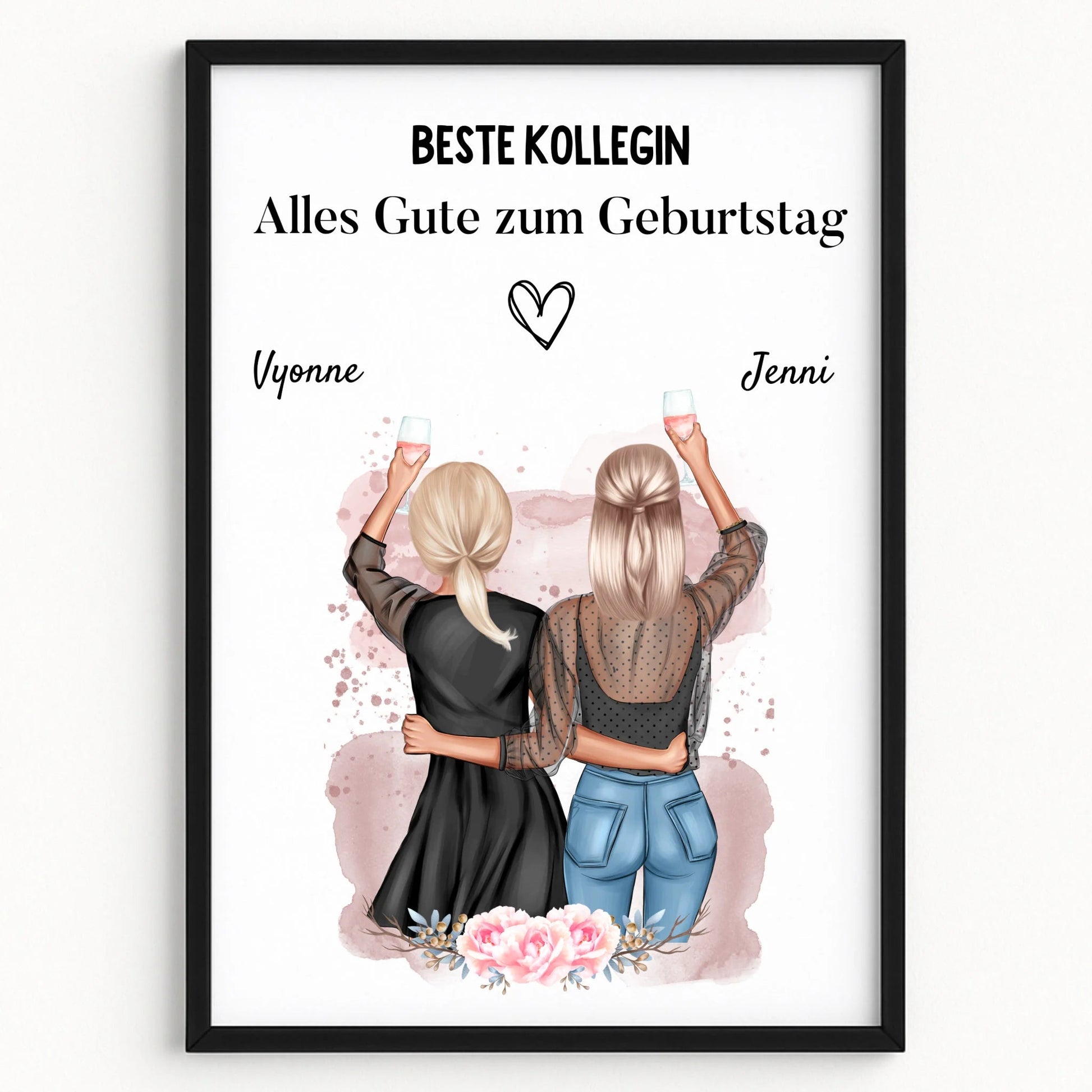 Beste Kollegin Geburtstag Geschenk Bild personalisiert - Prinolla