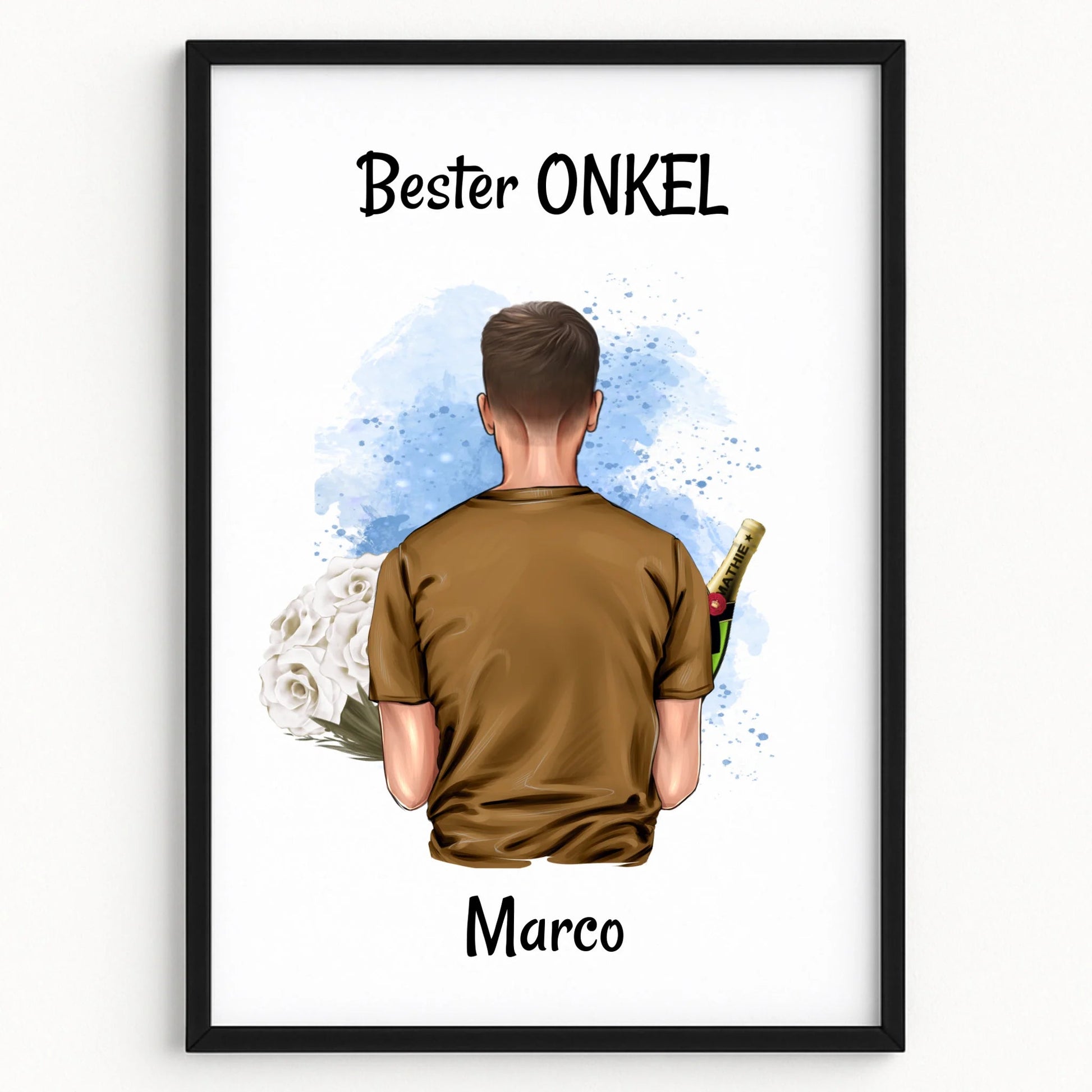 Bester Onkel Geschenk Bild Illustration mit Spruch - Prinolla