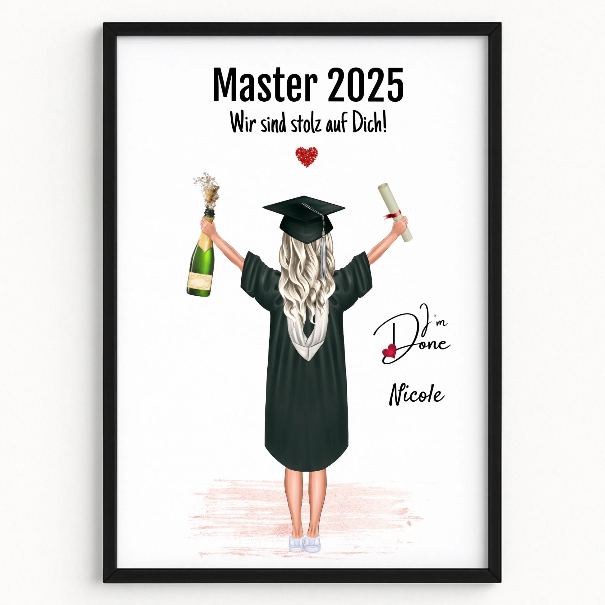 Frau Master Abschluss Geschenk Poster personalisiert - Prinolla