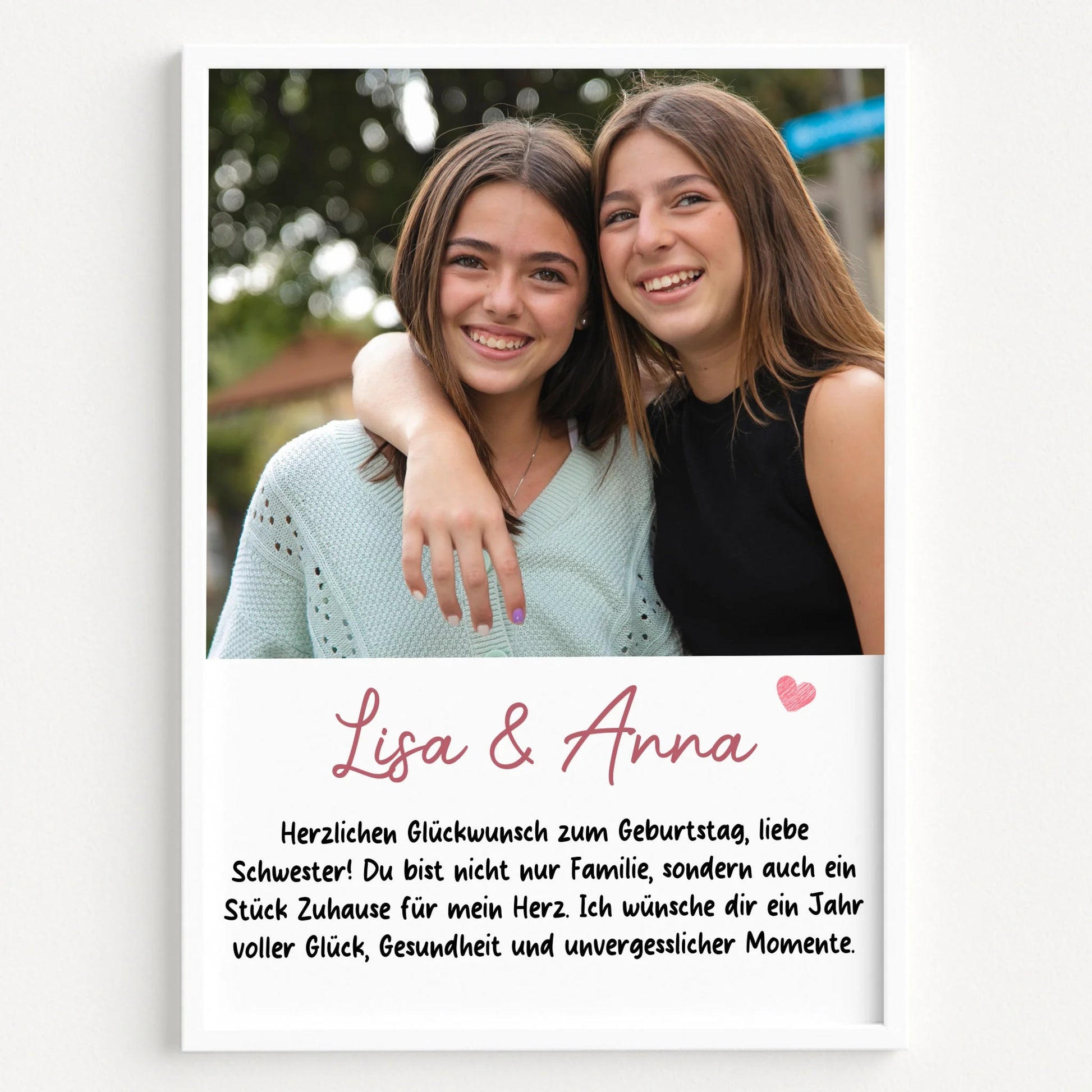 Geschwister Foto Geschenk Bild personalisiert - Prinolla