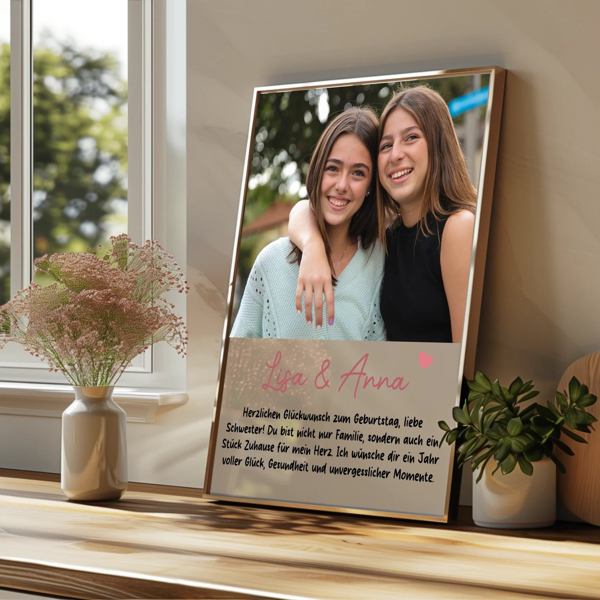 Geschwister Foto Geschenk Bild personalisiert - Prinolla