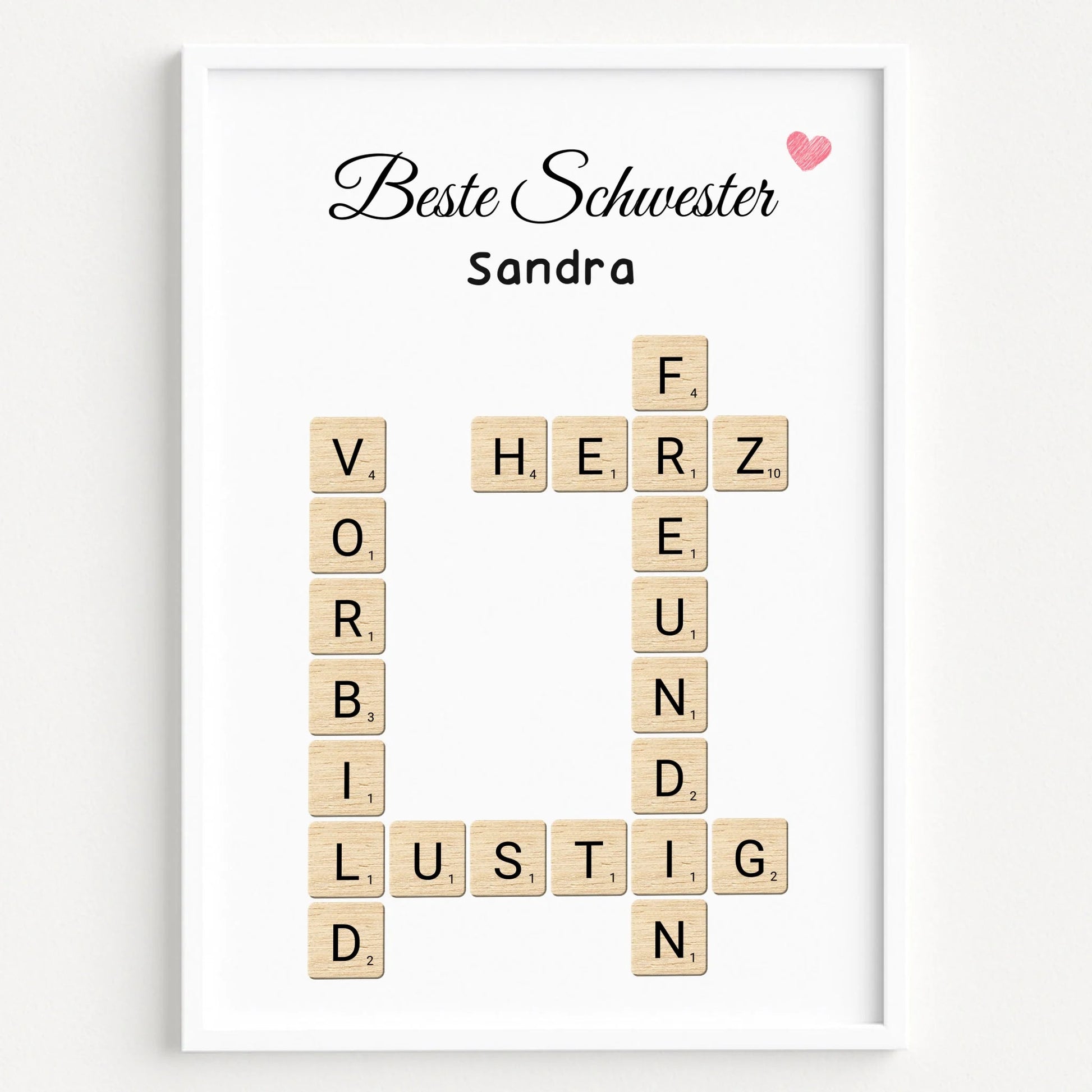 Geschwister Geschenk Wort Poster personalisiert - Prinolla
