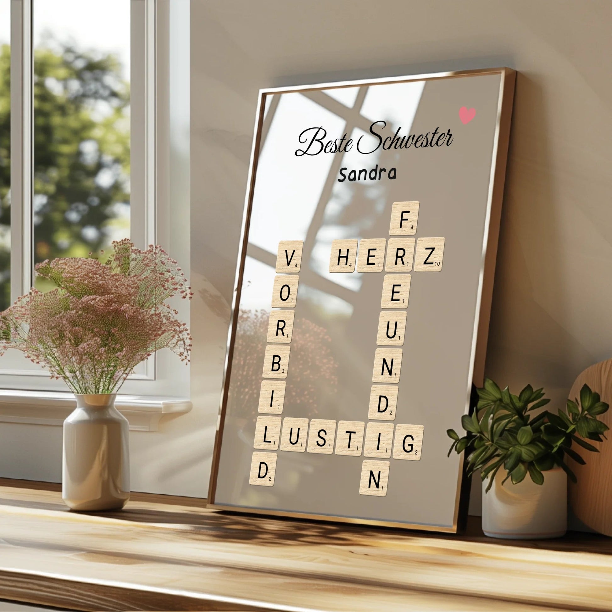 Geschwister Geschenk Wort Poster personalisiert - Prinolla