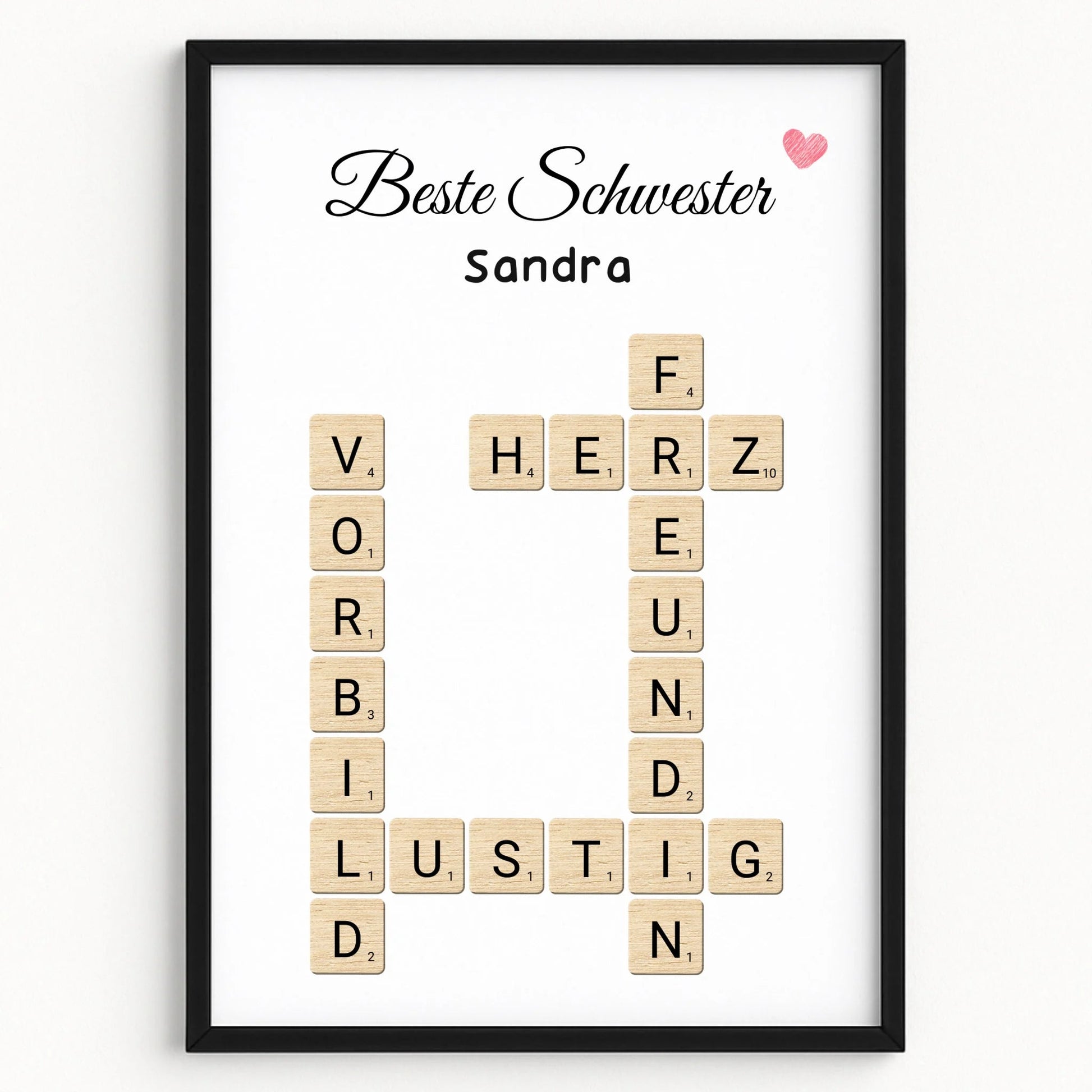 Geschwister Geschenk Wort Poster personalisiert - Prinolla