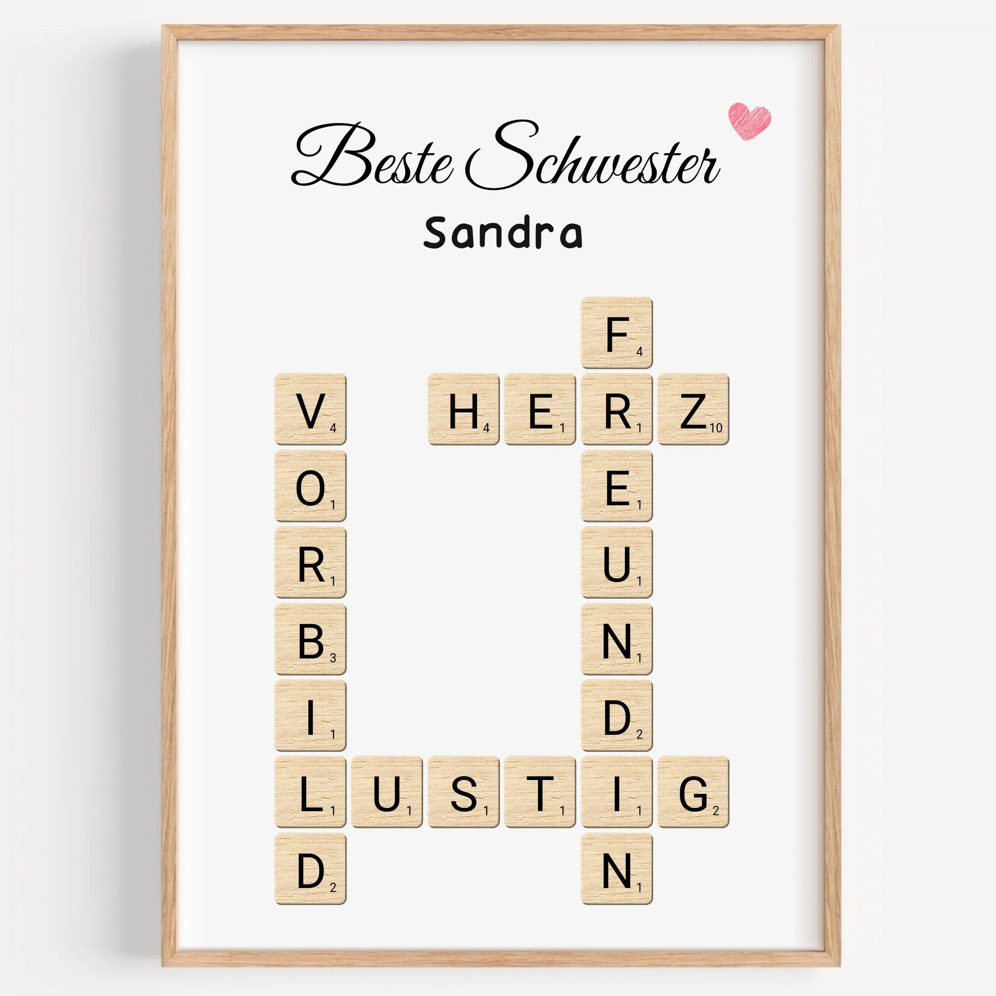 Geschwister Geschenk Wort Poster personalisiert - Prinolla