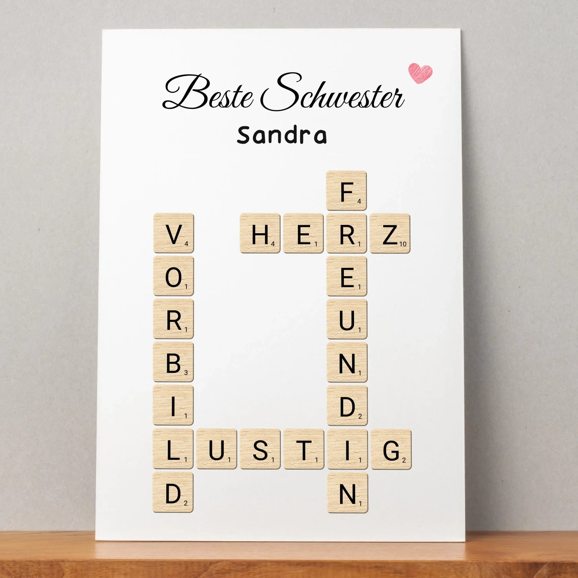 Geschwister Geschenk Wort Poster personalisiert - Prinolla