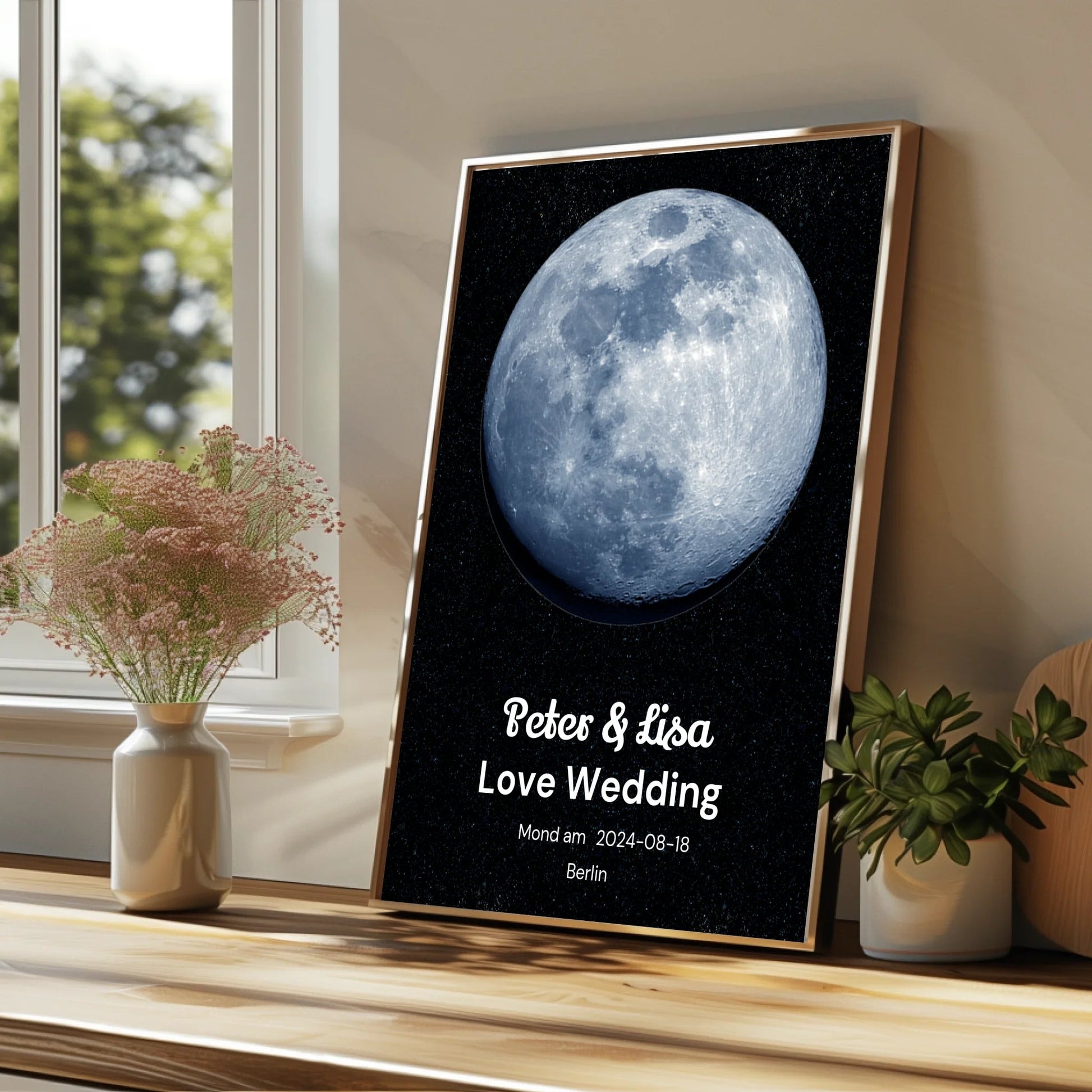 Hochzeit Geschenk Mondposter personalisiert - Prinolla