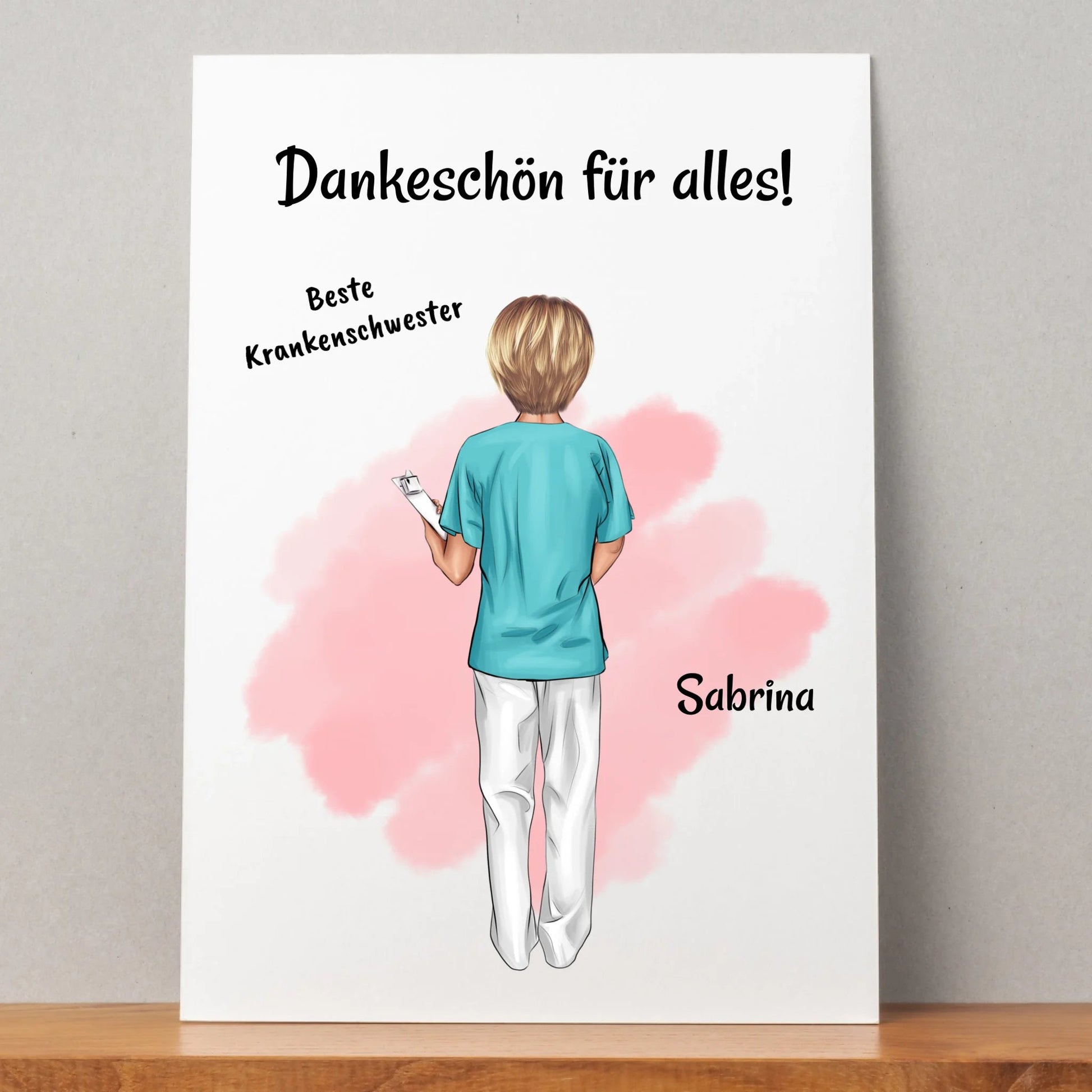 Krankenschwester Danke Geschenk Bild personalisiert - Prinolla