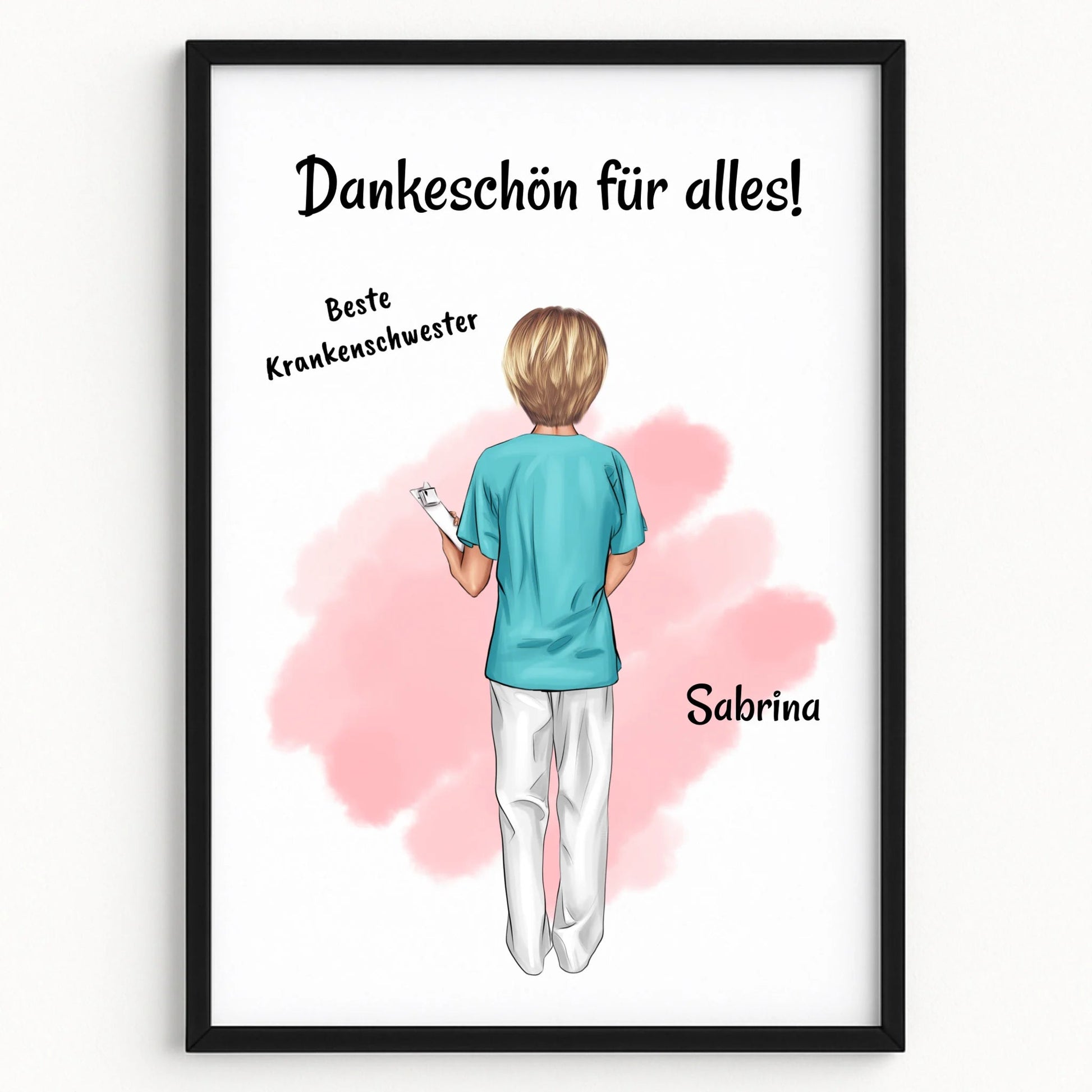 Krankenschwester Danke Geschenk Bild personalisiert - Prinolla