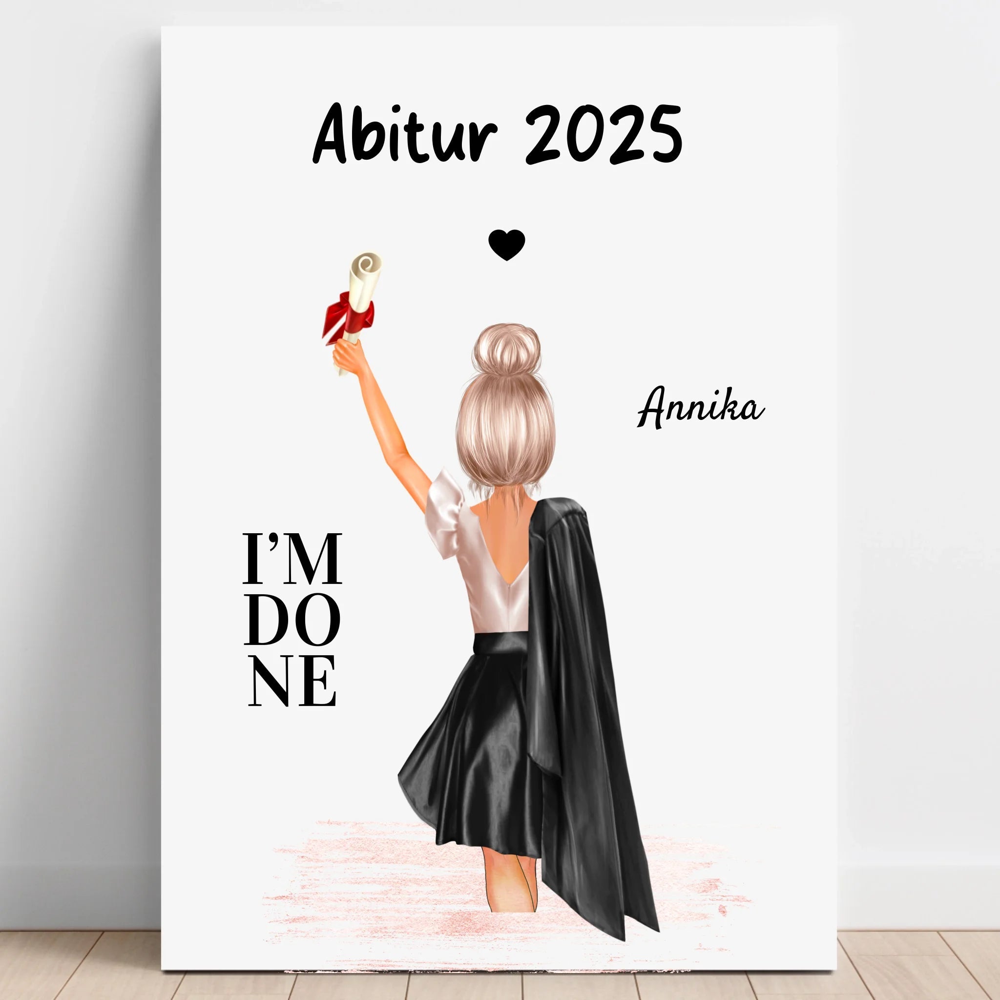 Mädchen Abitur Geschenk Poster personalisiert - Prinolla