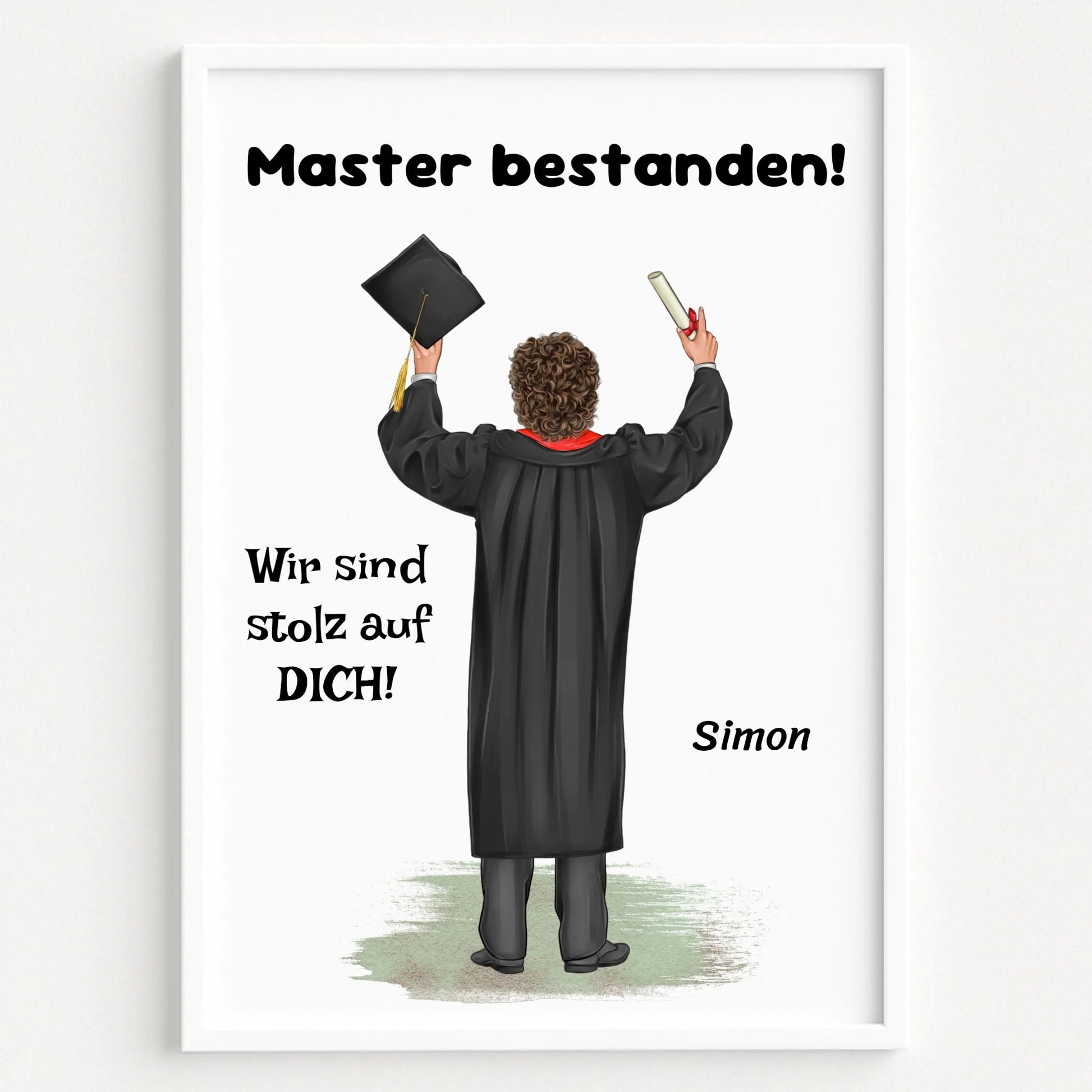 Master bestanden Abschluss Geschenk Bild Junge - Prinolla