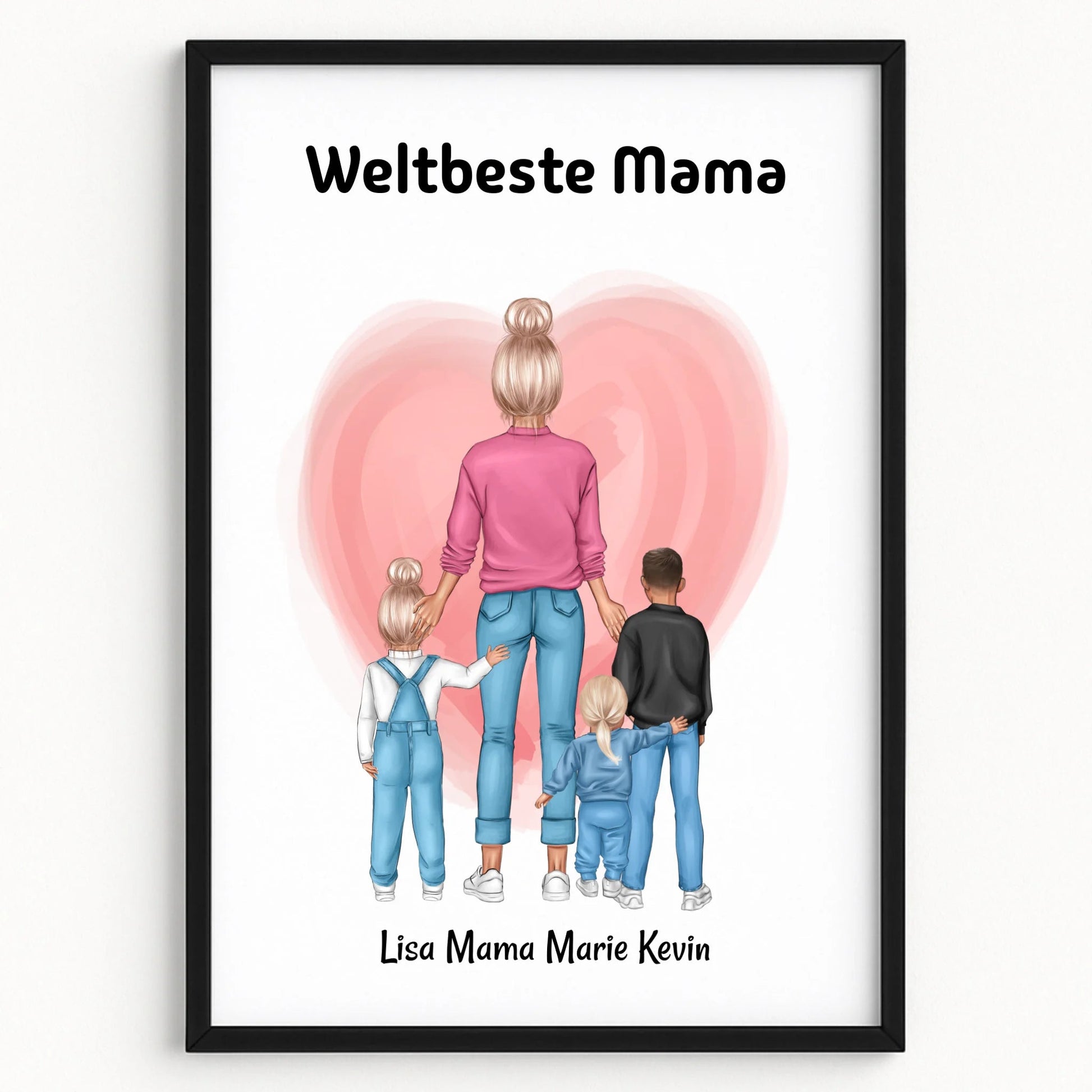 Mutter und Kinder Geschenk Poster Datei personalisiert - Prinolla