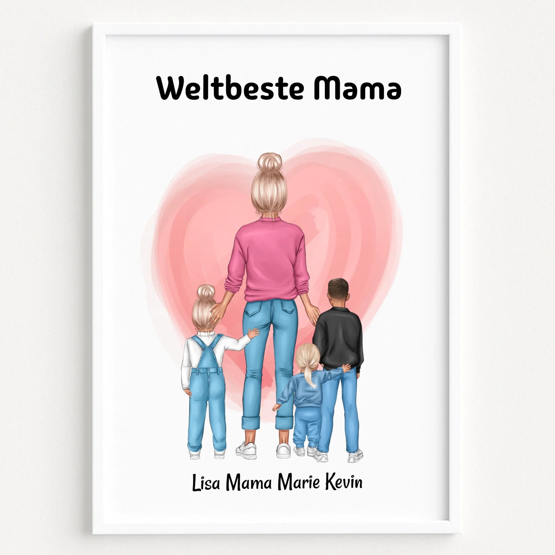 Mutter und Kinder Geschenk Poster Datei personalisiert - Prinolla