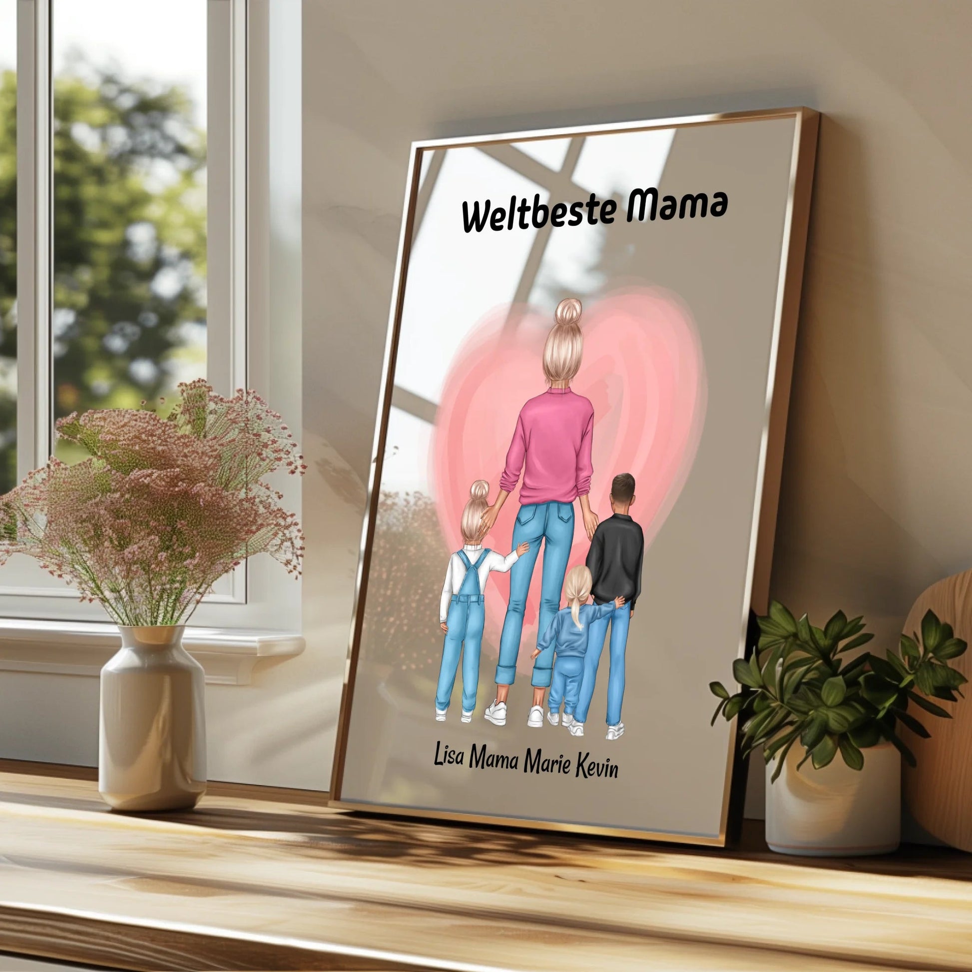 Mutter und Kinder Geschenk Poster Datei personalisiert - Prinolla