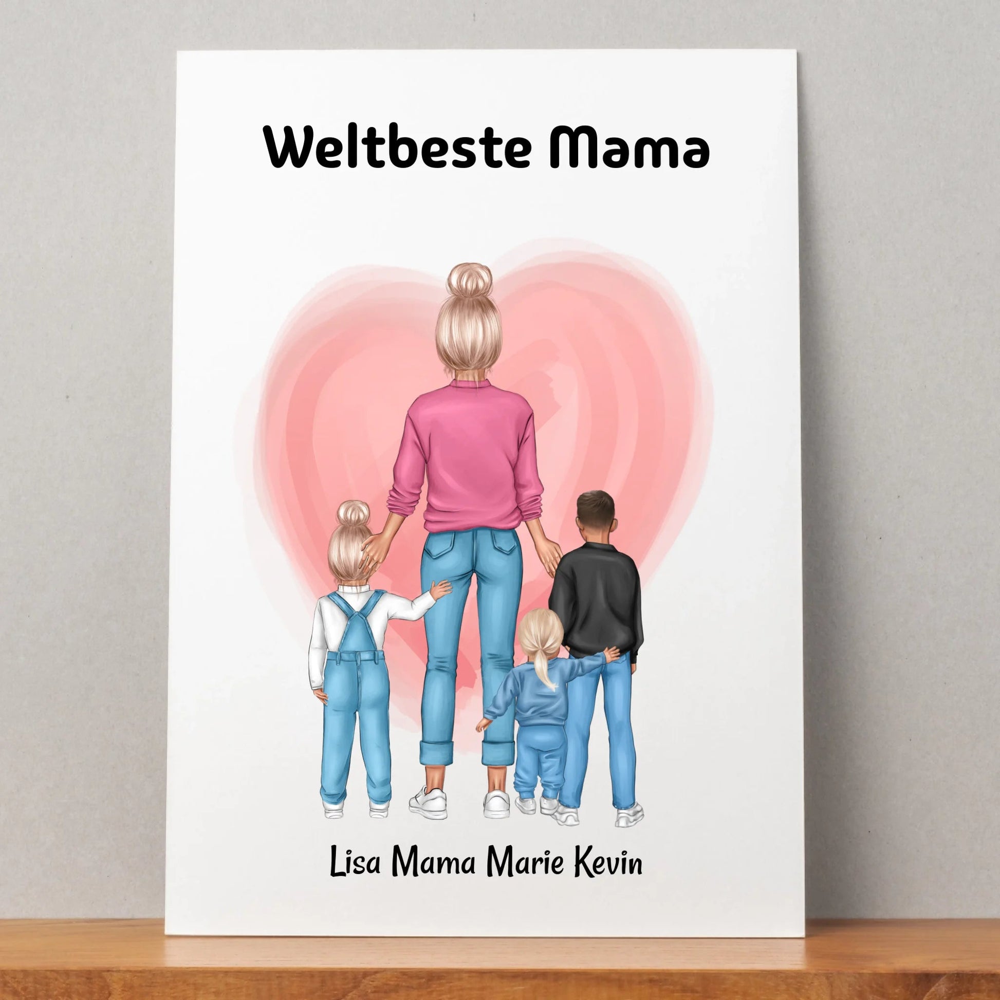 Mutter und Kinder Geschenk Poster Datei personalisiert - Prinolla