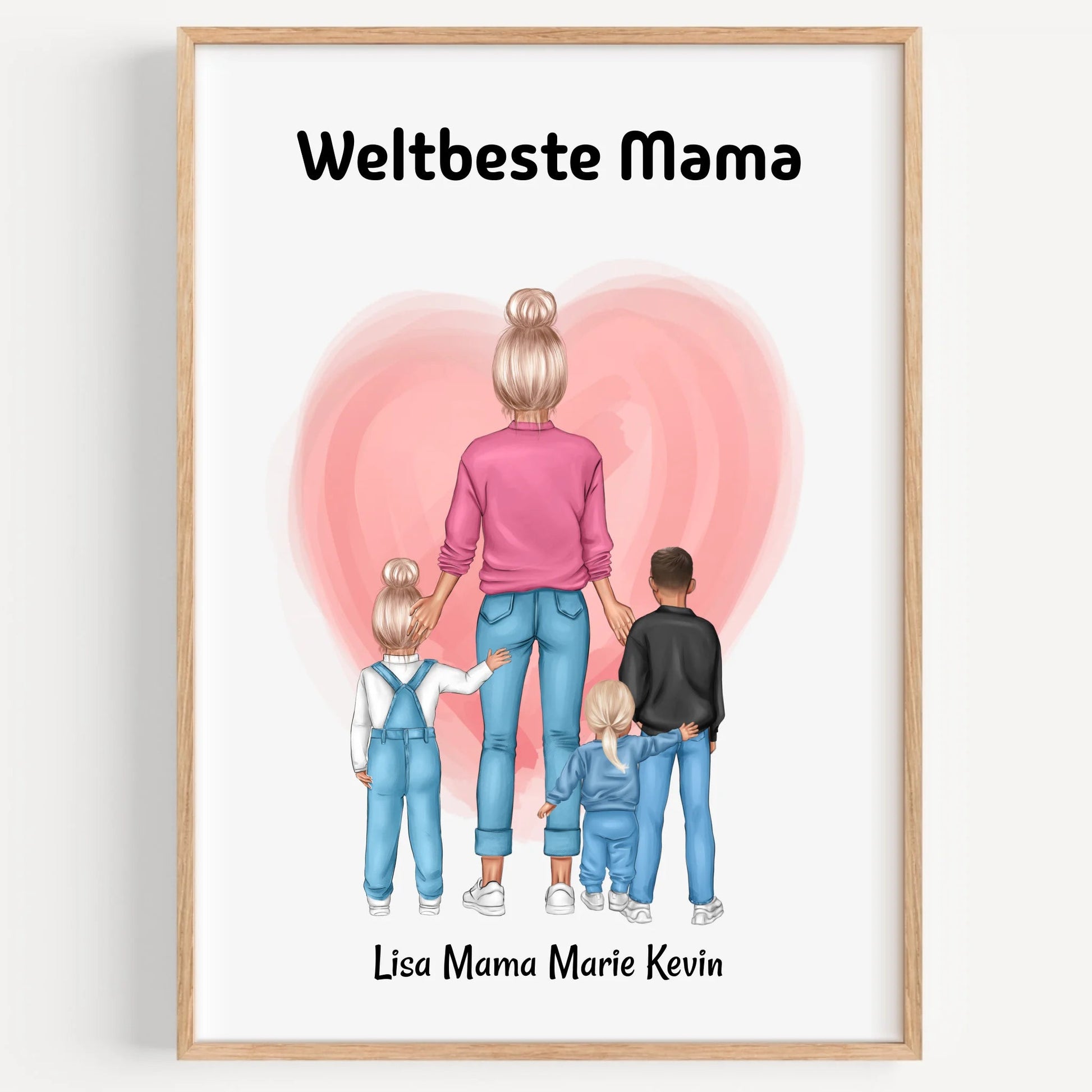 Mutter und Kinder Geschenk Poster Datei personalisiert - Prinolla