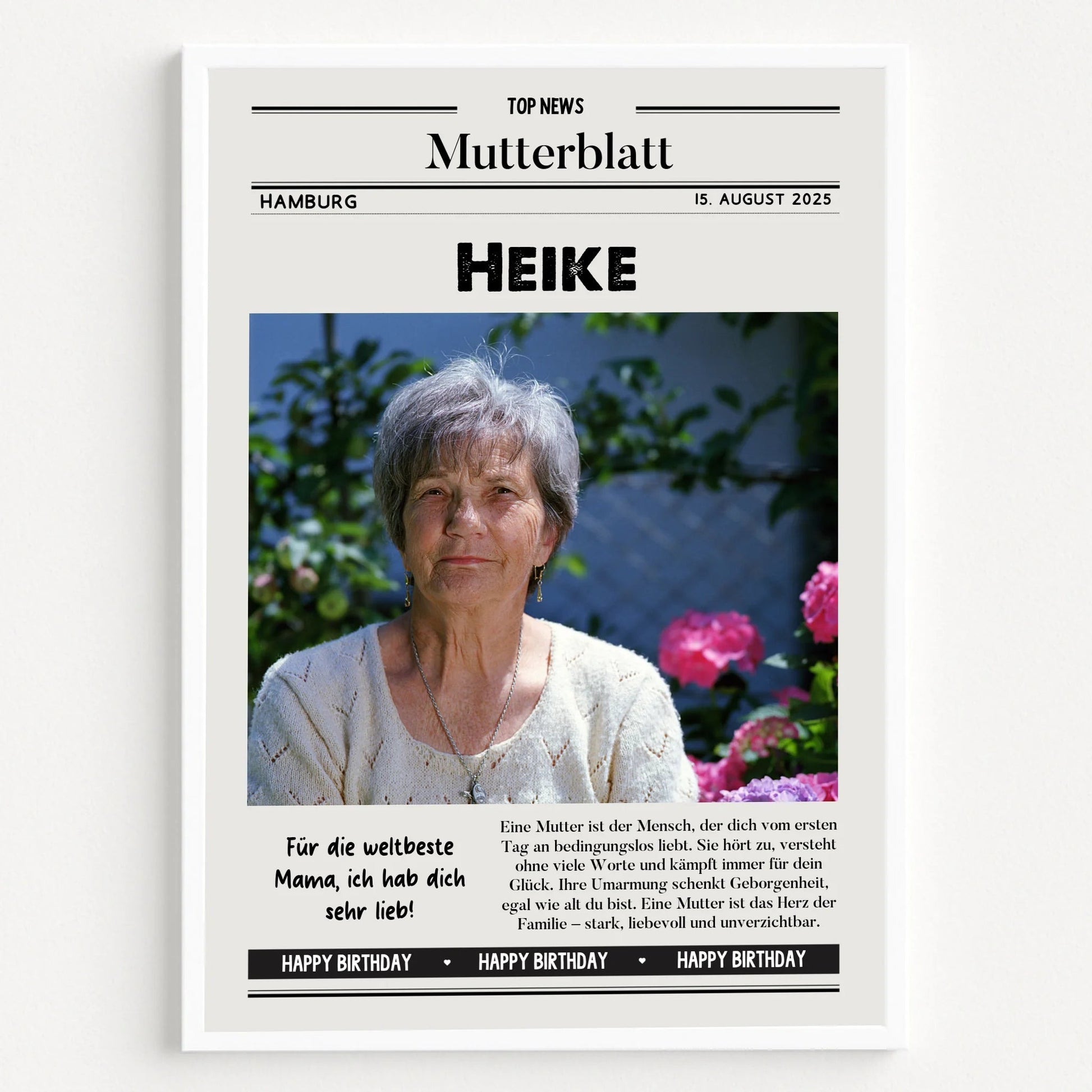 Mutter Zeitungsposter Geburtstag Geschenk gestalten - Prinolla