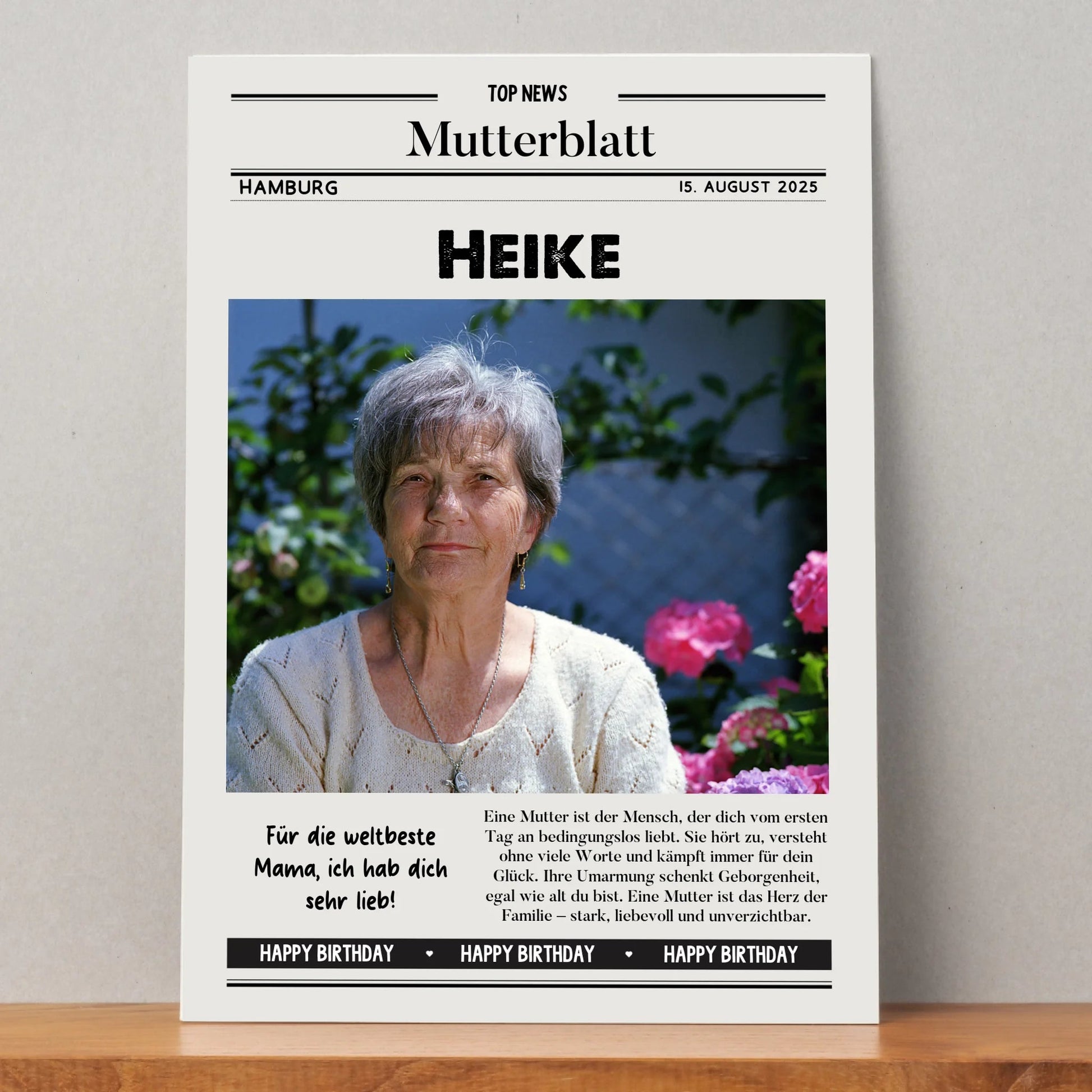 Mutter Zeitungsposter Geburtstag Geschenk gestalten - Prinolla