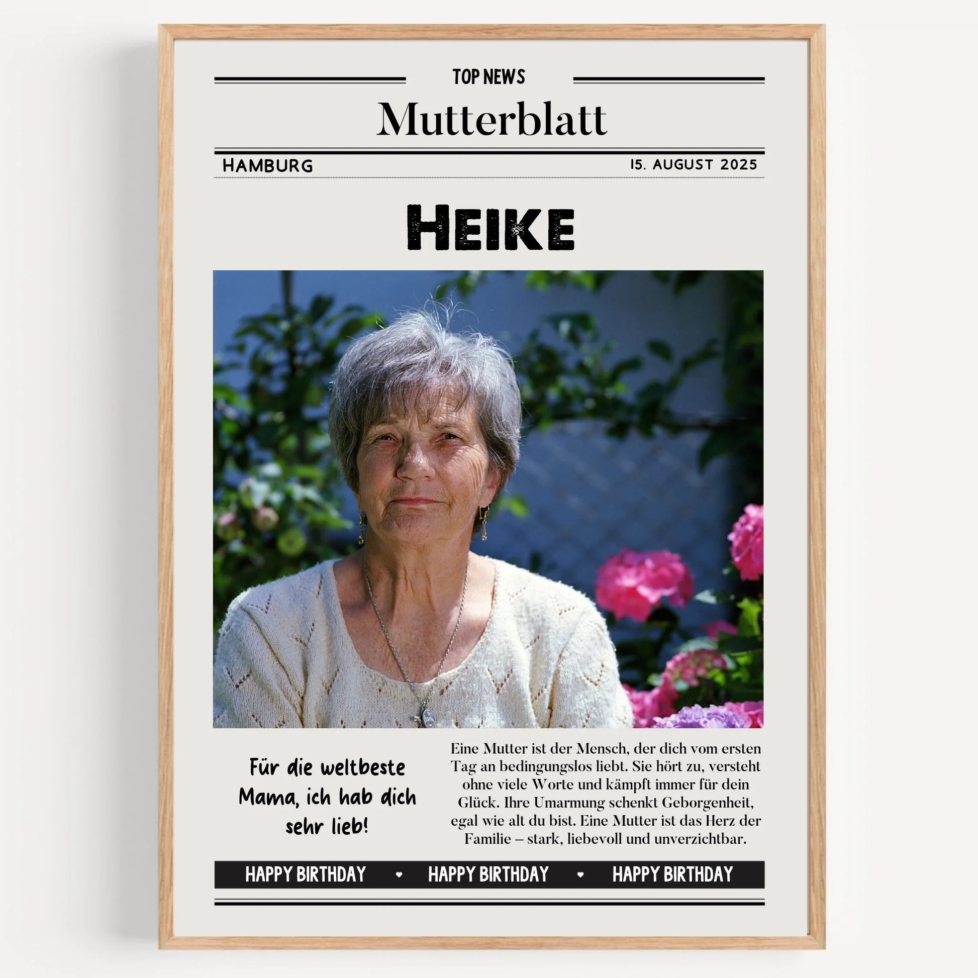 Mutter Zeitungsposter Geburtstag Geschenk gestalten - Prinolla