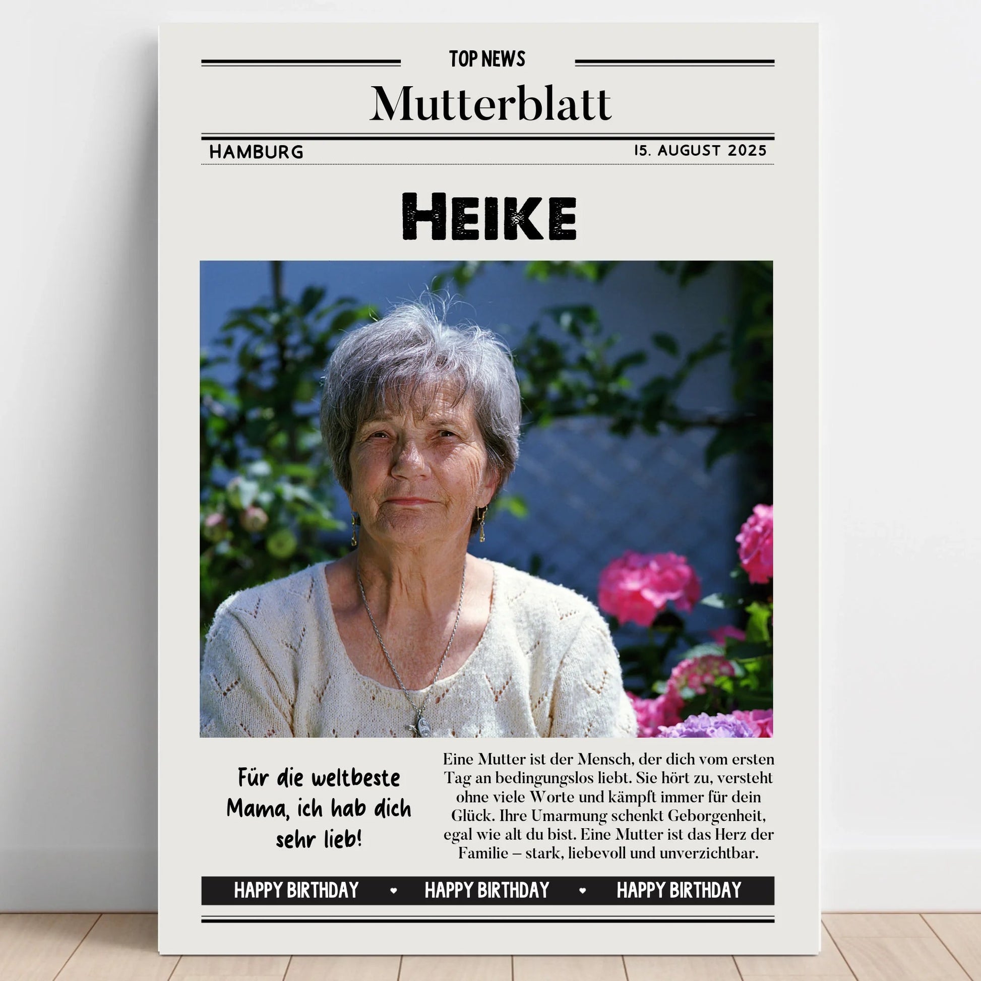 Mutter Zeitungsposter Geburtstag Geschenk gestalten - Prinolla