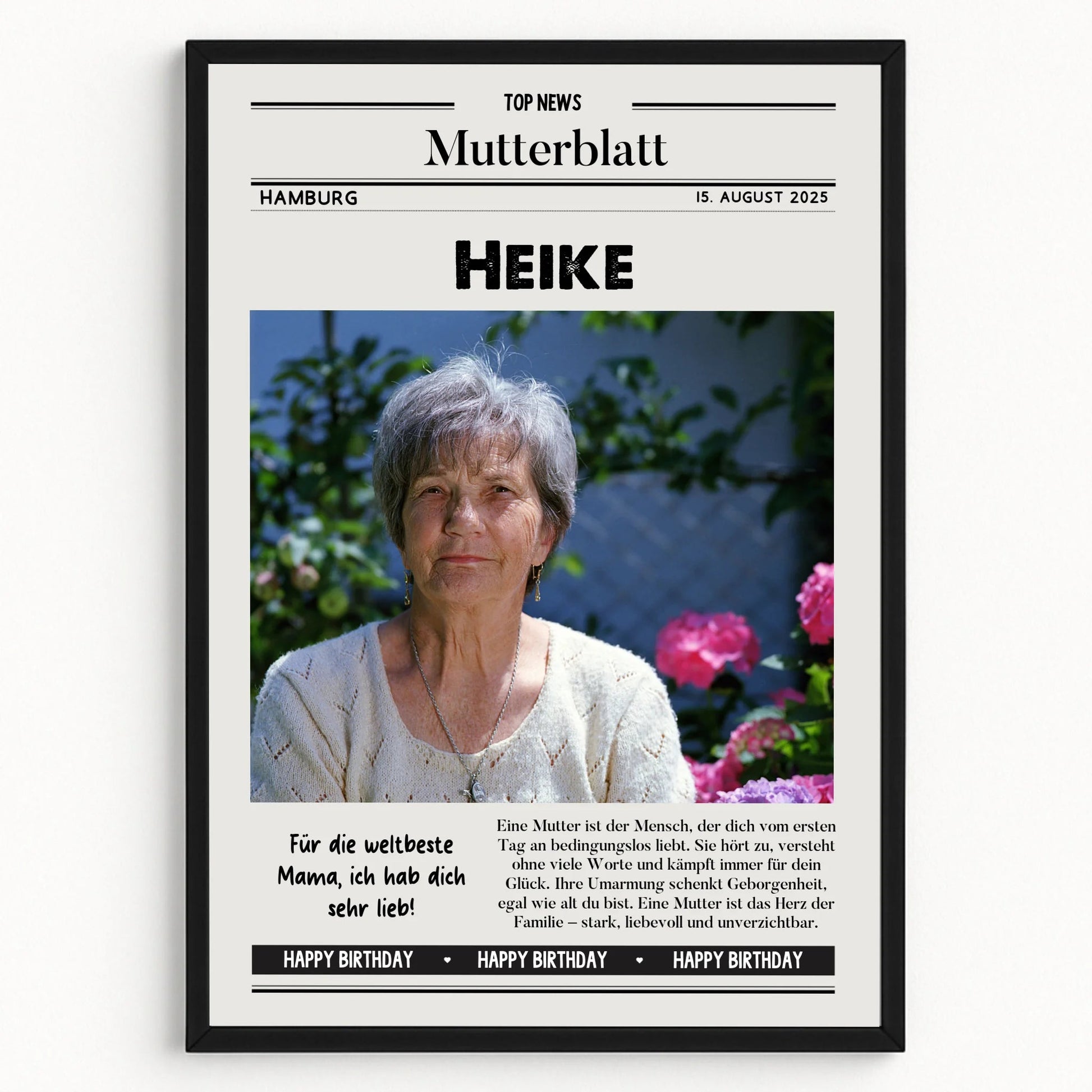 Mutter Zeitungsposter Geburtstag Geschenk gestalten - Prinolla