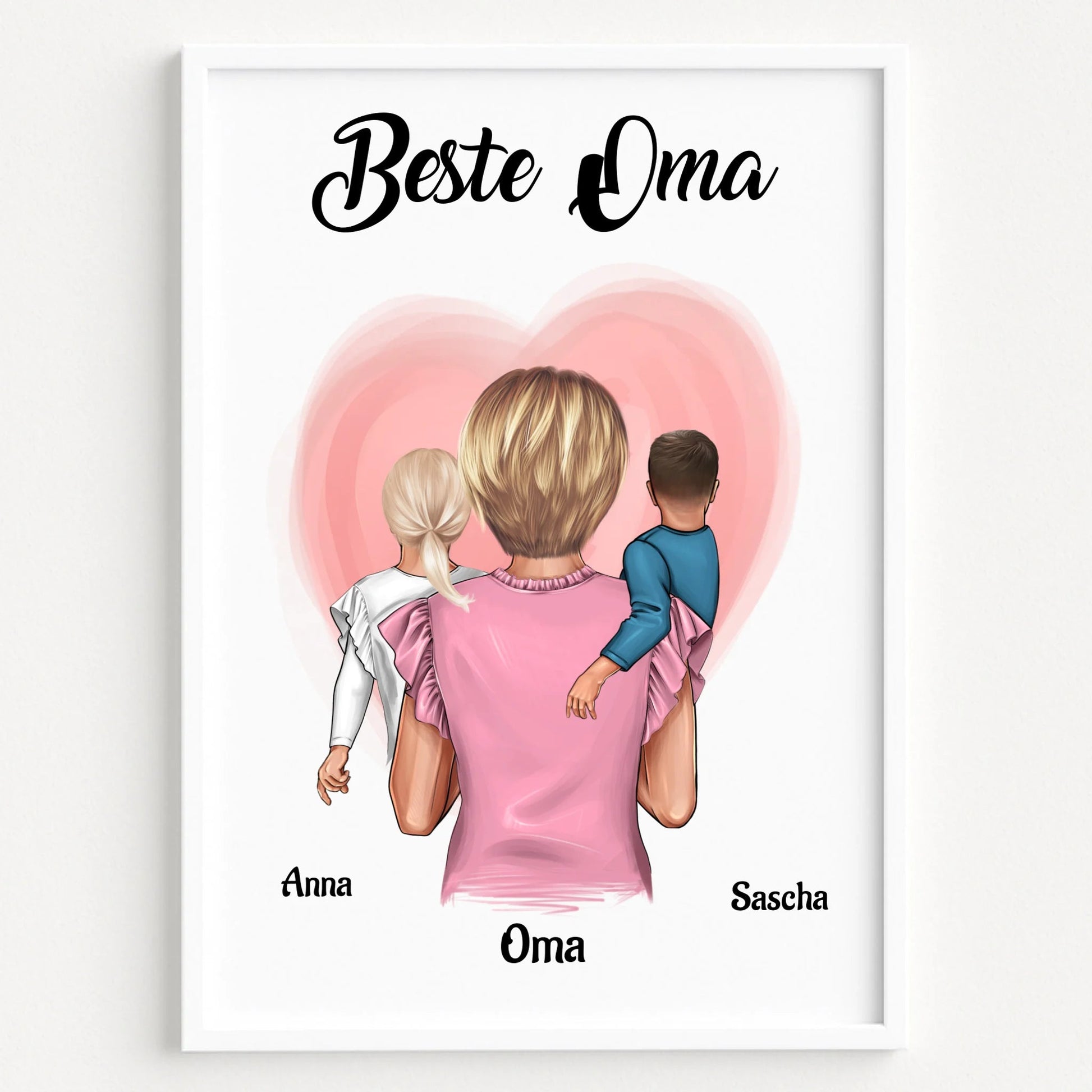 Oma Enkelkinder Geschenk Poster personalisiert - Prinolla