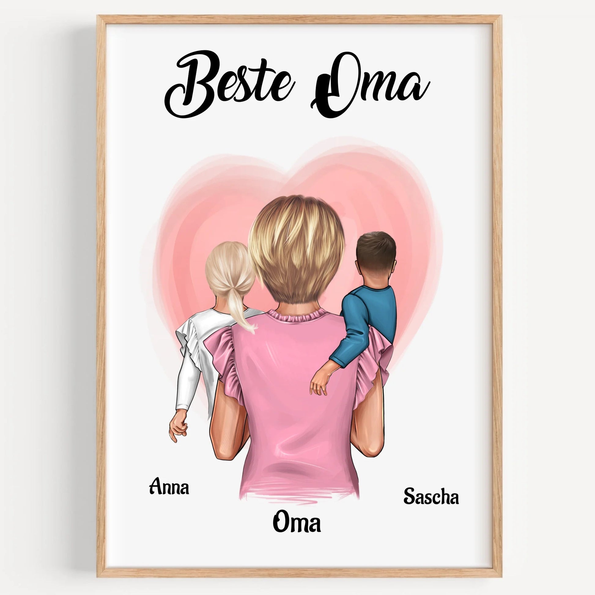 Oma Enkelkinder Geschenk Poster personalisiert - Prinolla