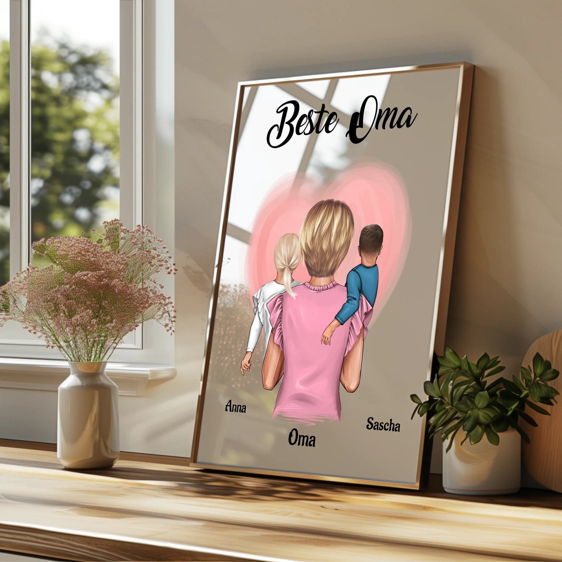 Oma Enkelkinder Geschenk Poster personalisiert - Prinolla