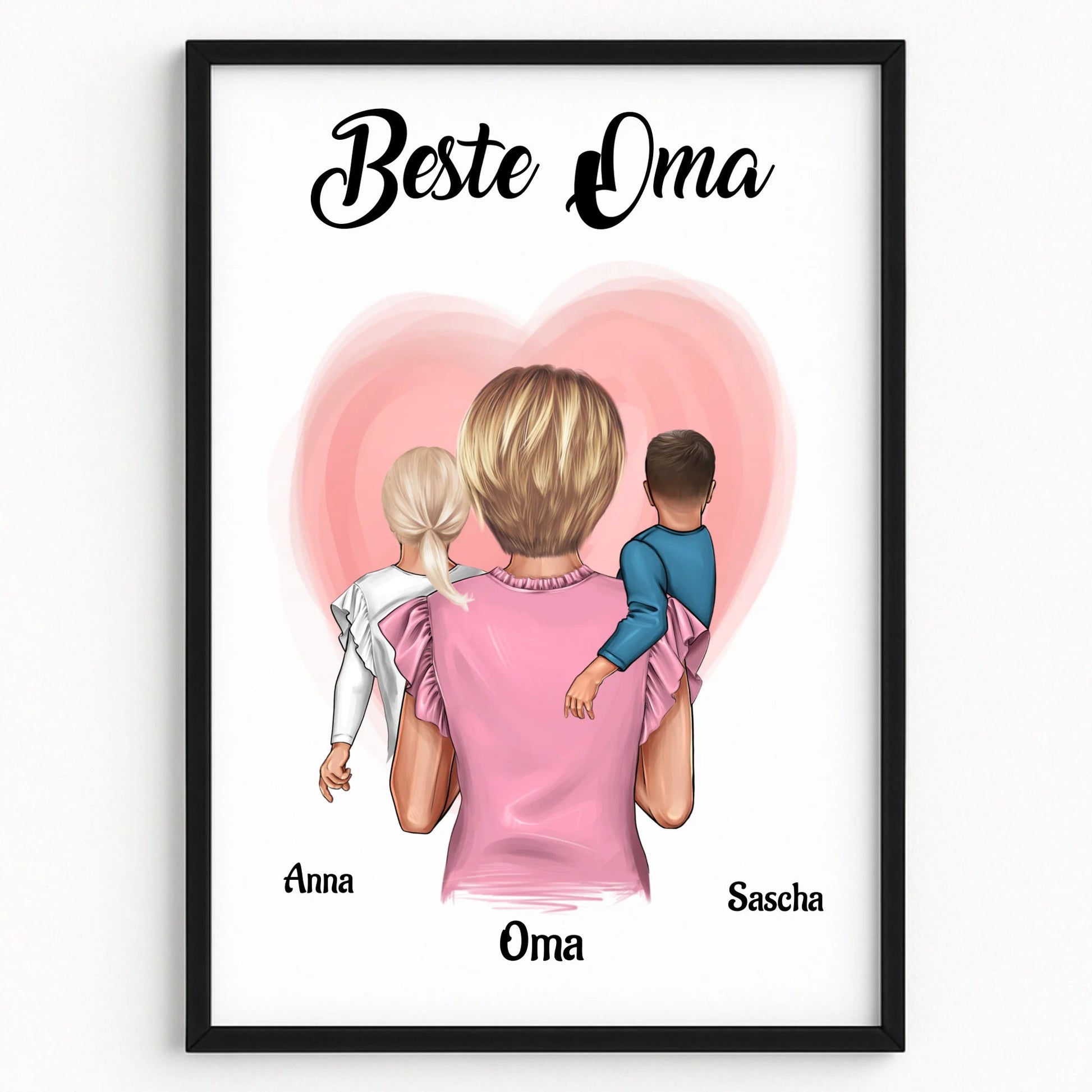 Oma Enkelkinder Geschenk Poster personalisiert - Prinolla