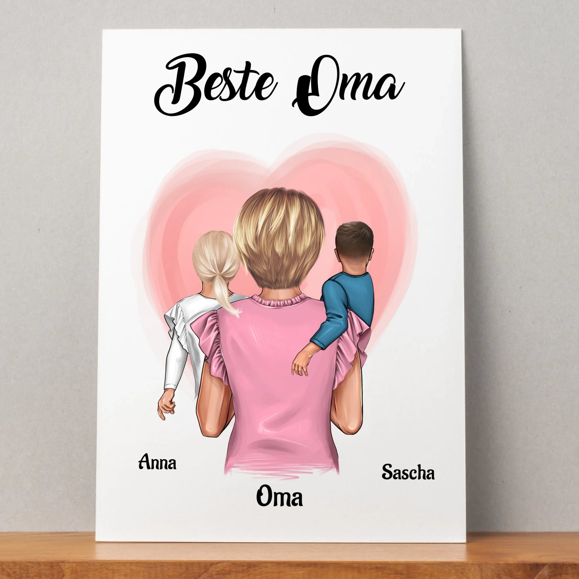 Oma Enkelkinder Geschenk Poster personalisiert - Prinolla