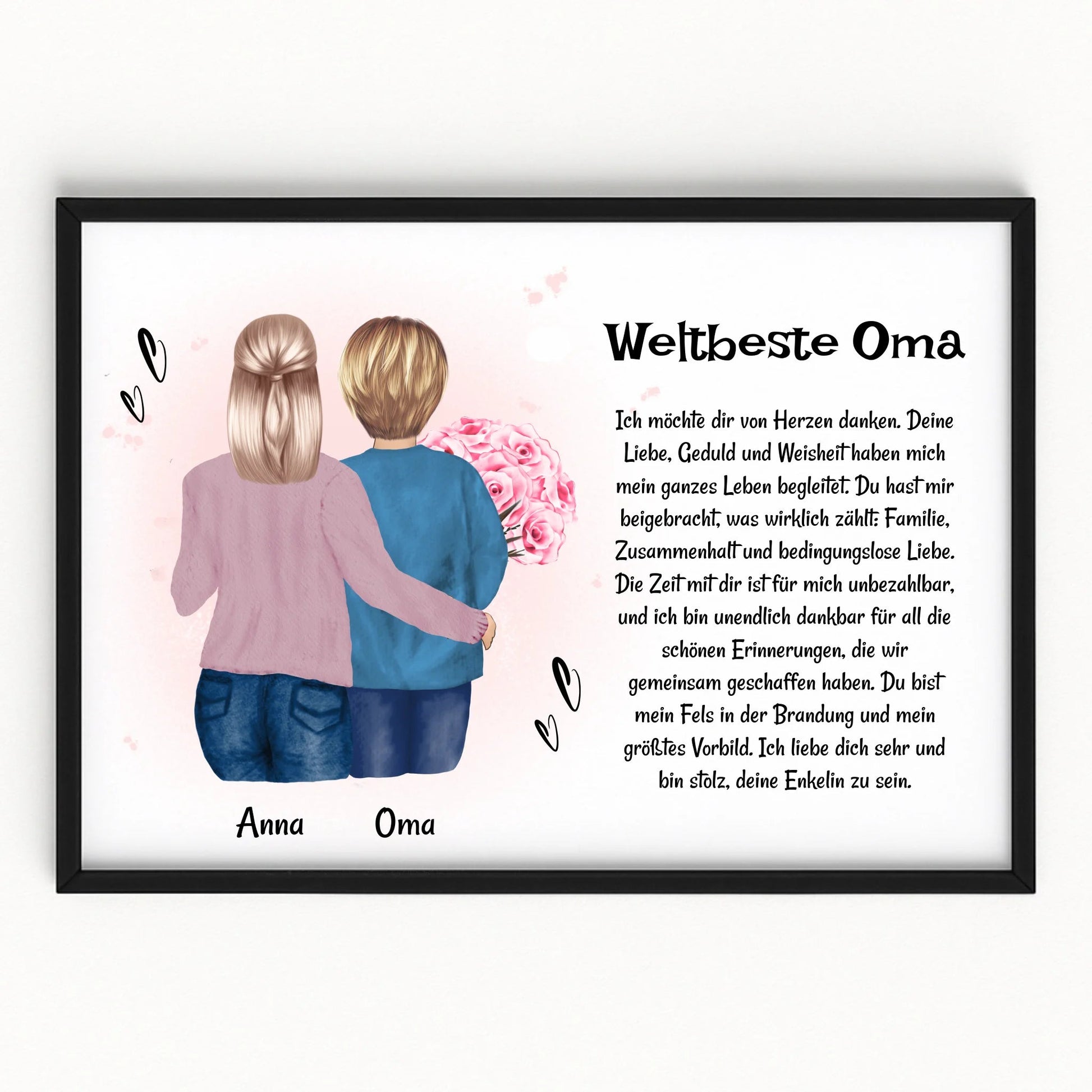 Oma Enkeltochter Geschenk Poster mit Spruch - Prinolla