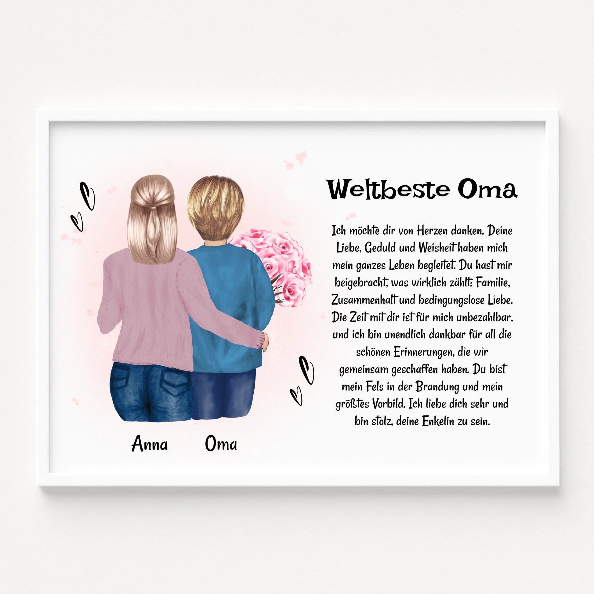 Oma Enkeltochter Geschenk Poster mit Spruch - Prinolla