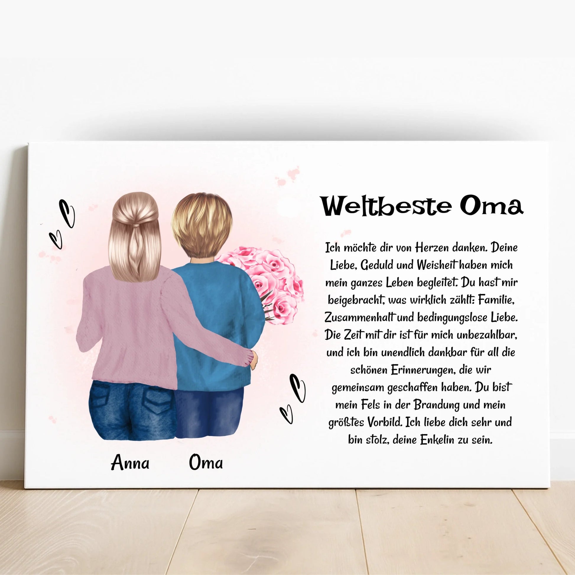 Oma Enkeltochter Geschenk Poster mit Spruch - Prinolla