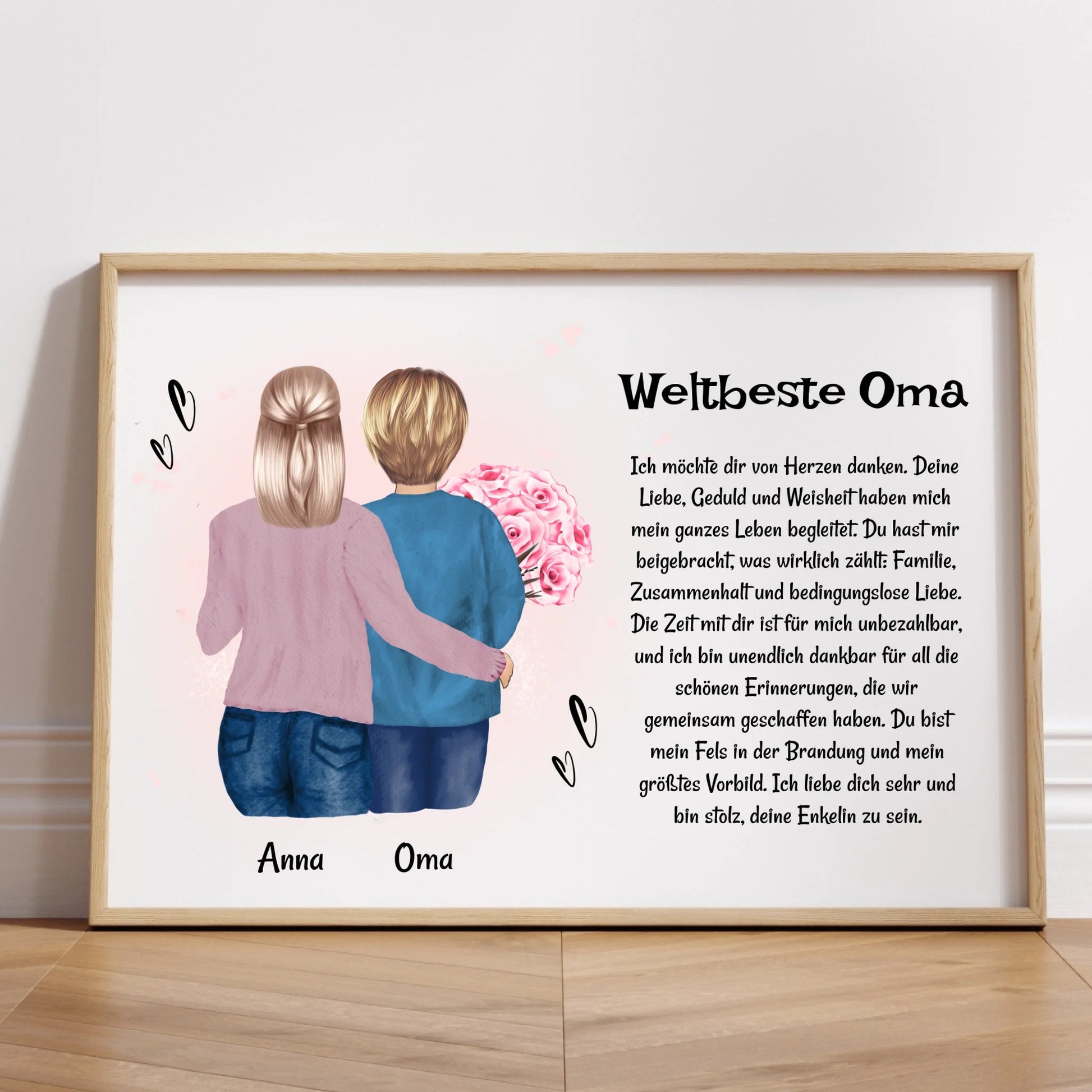 Oma Enkeltochter Geschenk Poster mit Spruch - Prinolla