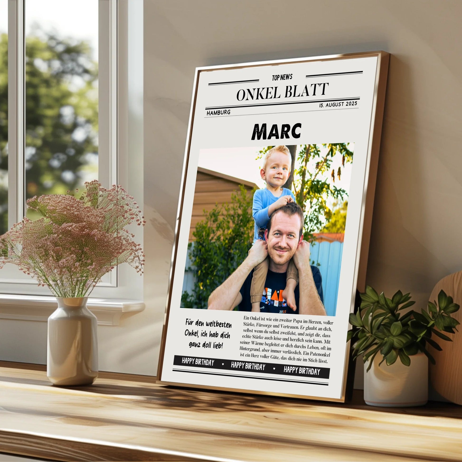 Onkel Geburtstag Geschenk Zeitungsposter personalisiert - Prinolla
